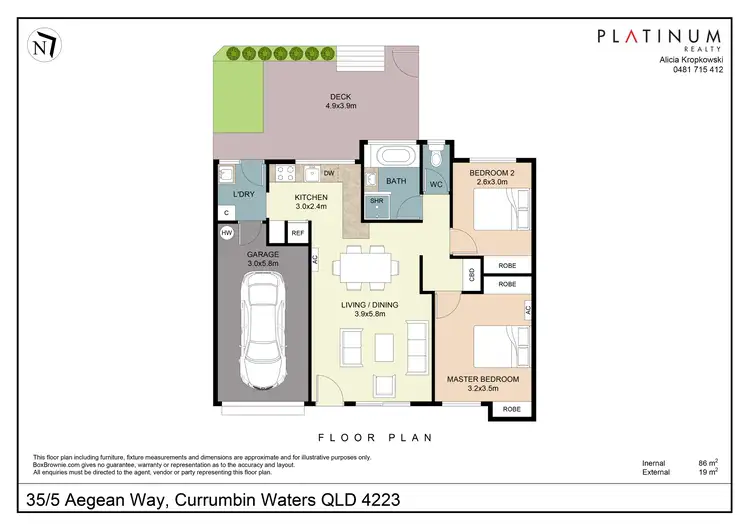 Floorplan of Homely villa listing, 35/5 Aegean Way, Currumbin Waters QLD 4223