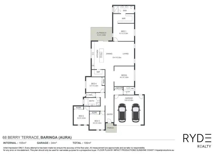 Floorplan of Homely house listing, 68 BERRY TERRACE, Baringa QLD 4551