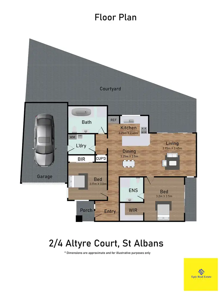Floorplan of Homely unit listing, 2/4 Altyre Court, St Albans VIC 3021