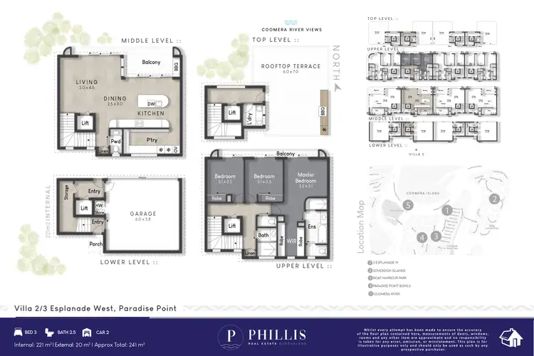 Floorplan of Homely townhouse listing, Villa 2 3 Esplanade West, Paradise Point QLD 4216