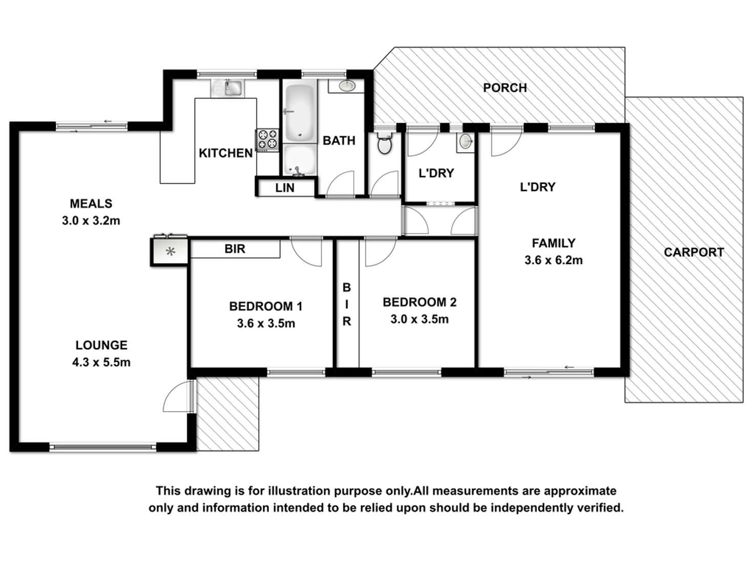 Floorplan of Homely unit listing, 1/10 Third Street, Millicent SA 5280