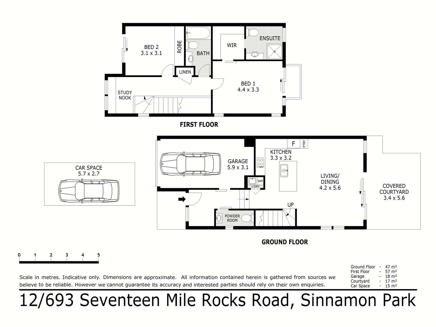 Floorplan of Homely townhouse listing, 12/693 Seventeen Mile Rocks Road, Sinnamon Park QLD 4073