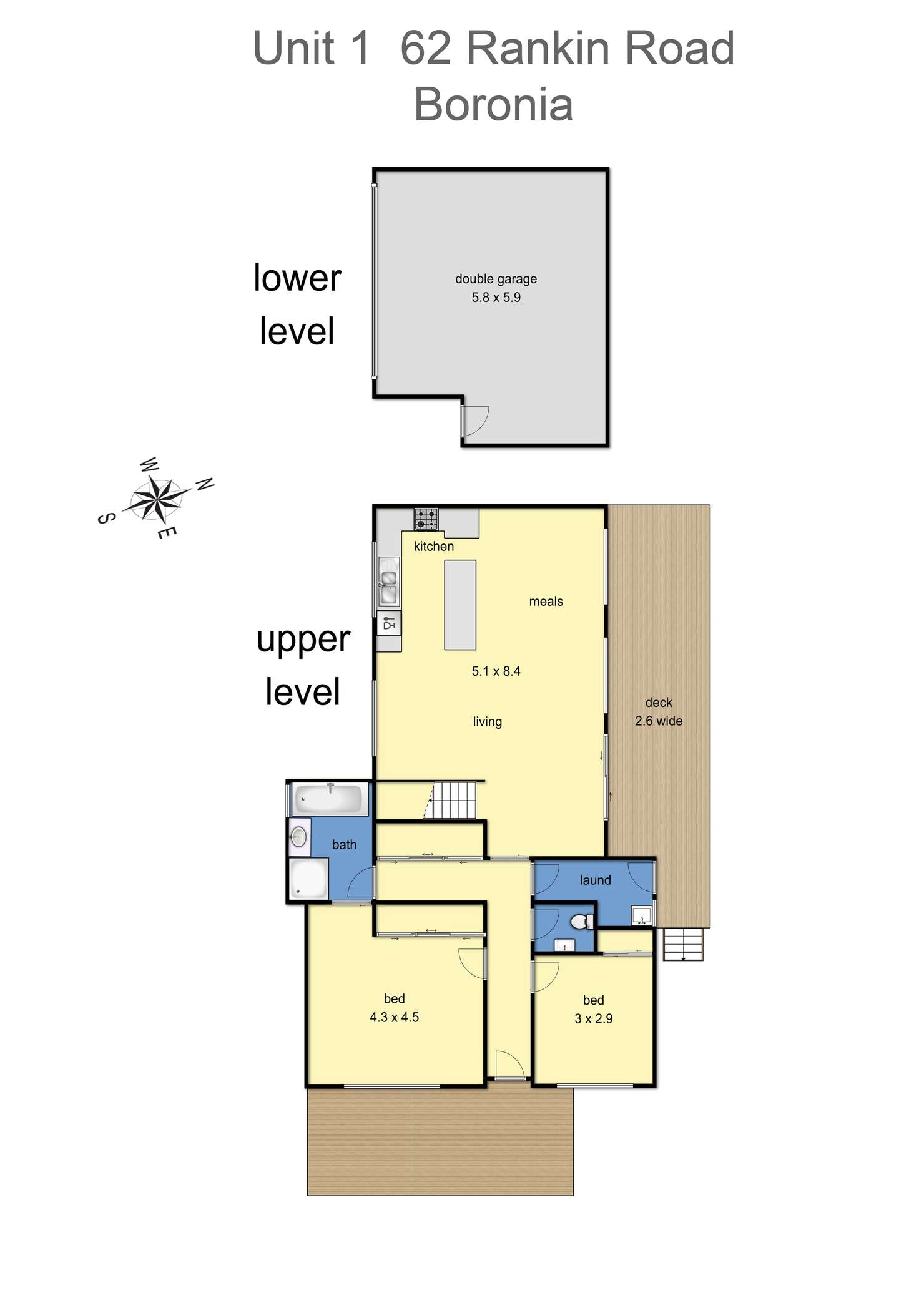 Floorplan of Homely townhouse listing, 1/62 Rankin Road, Boronia VIC 3155