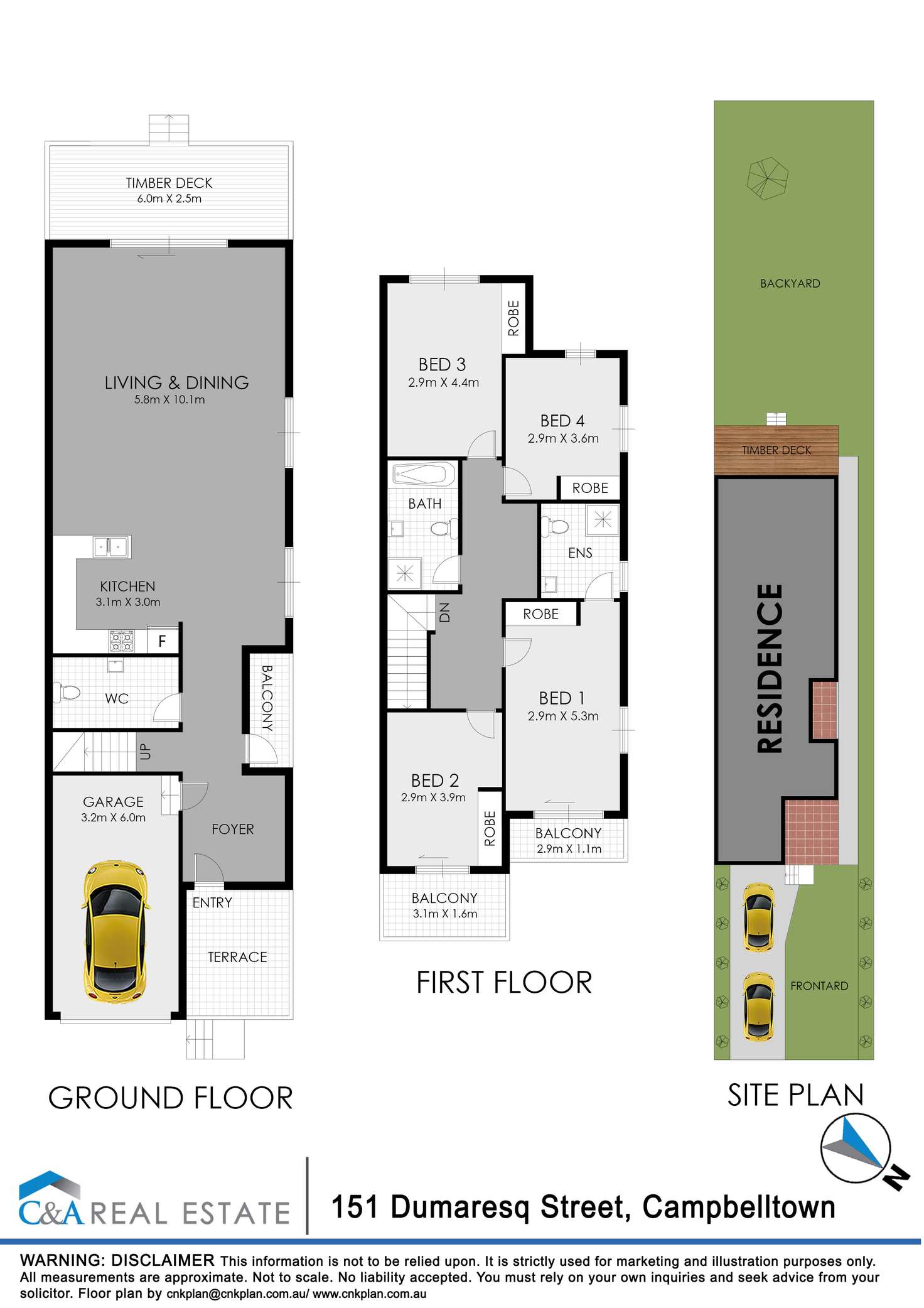 Floorplan of Homely semiDetached listing, 151 Dumaresq St, Campbelltown NSW 2560