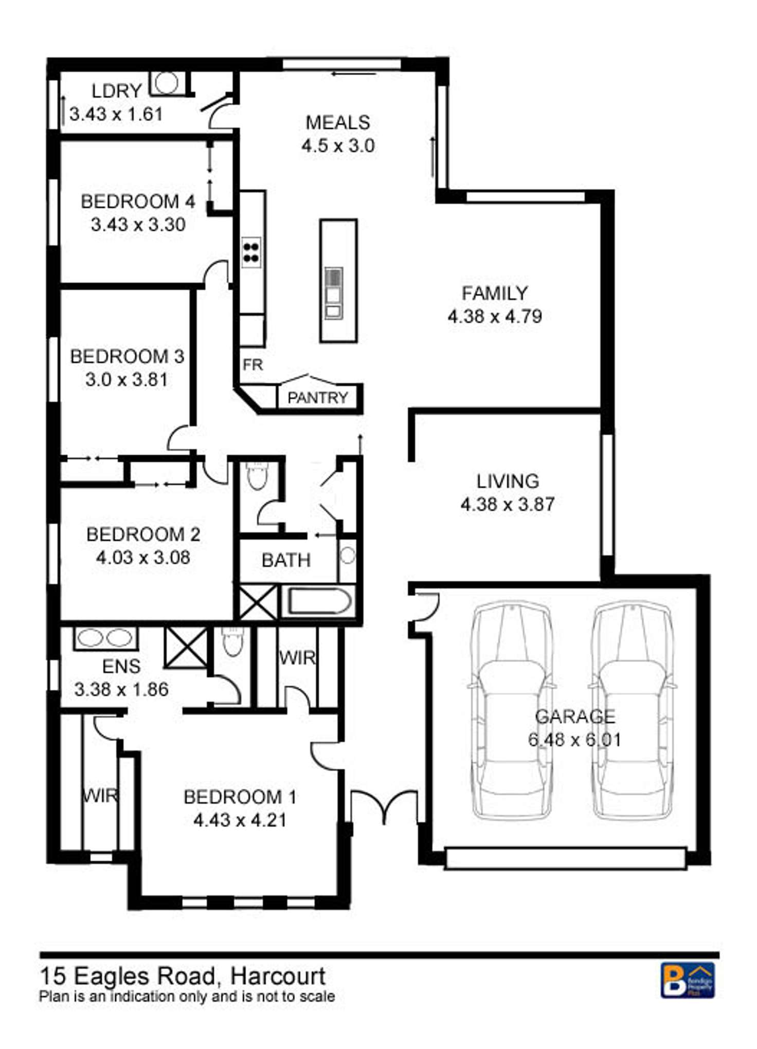 Floorplan of Homely house listing, 15 Eagles Road, Harcourt VIC 3453