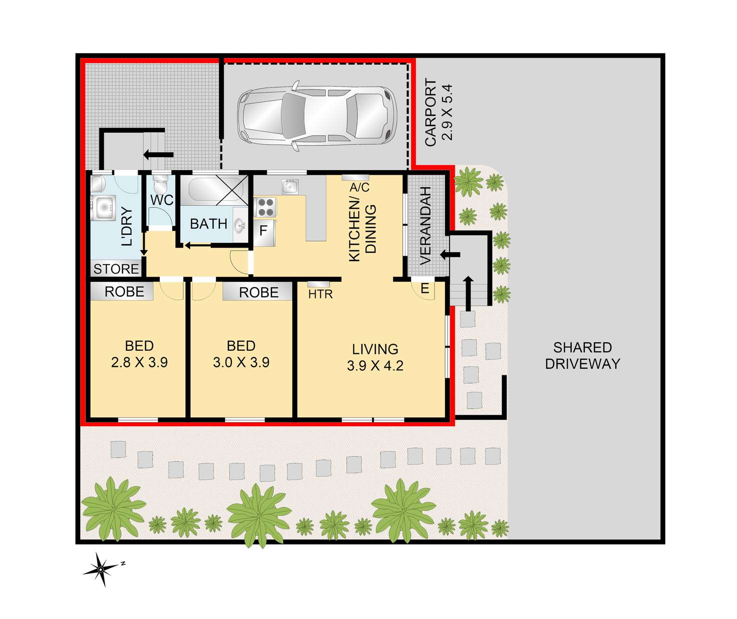 Floorplan of Homely unit listing, 1/32 Elsvern Avenue, Belmont VIC 3216