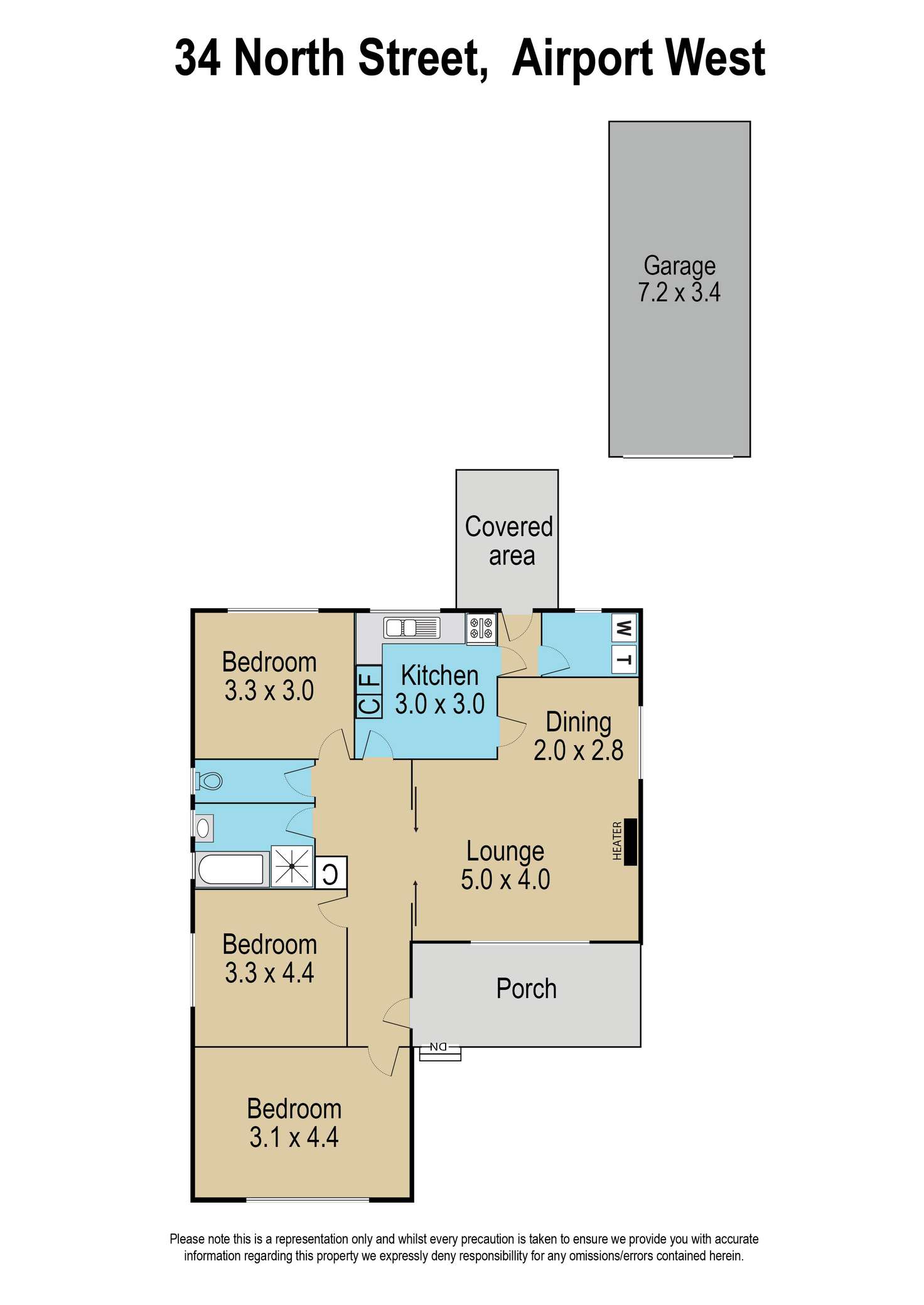 Floorplan of Homely house listing, 34 North Street, Airport West VIC 3042