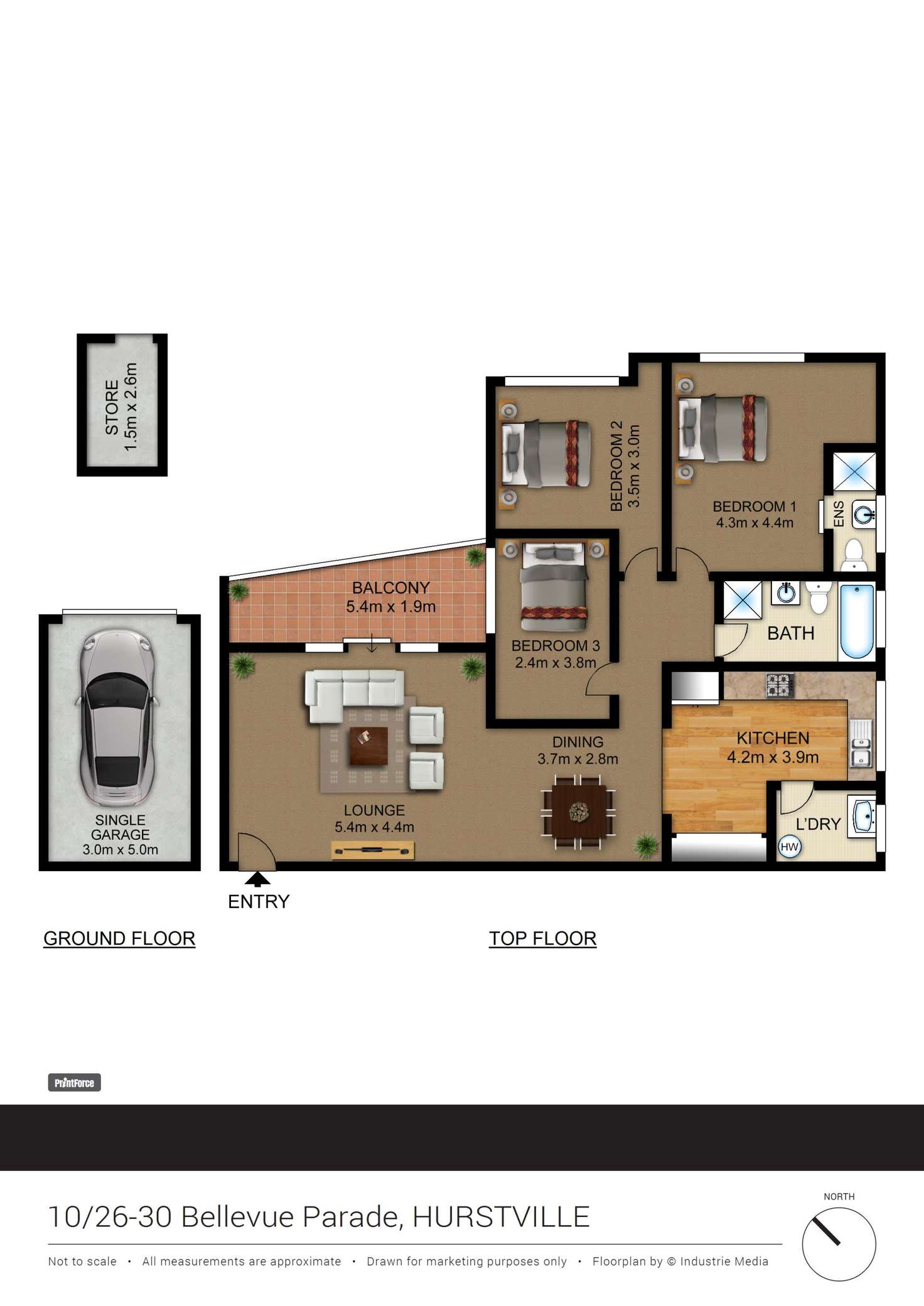 Floorplan of Homely unit listing, 10/26-30 Bellevue Parade, Hurstville NSW 2220