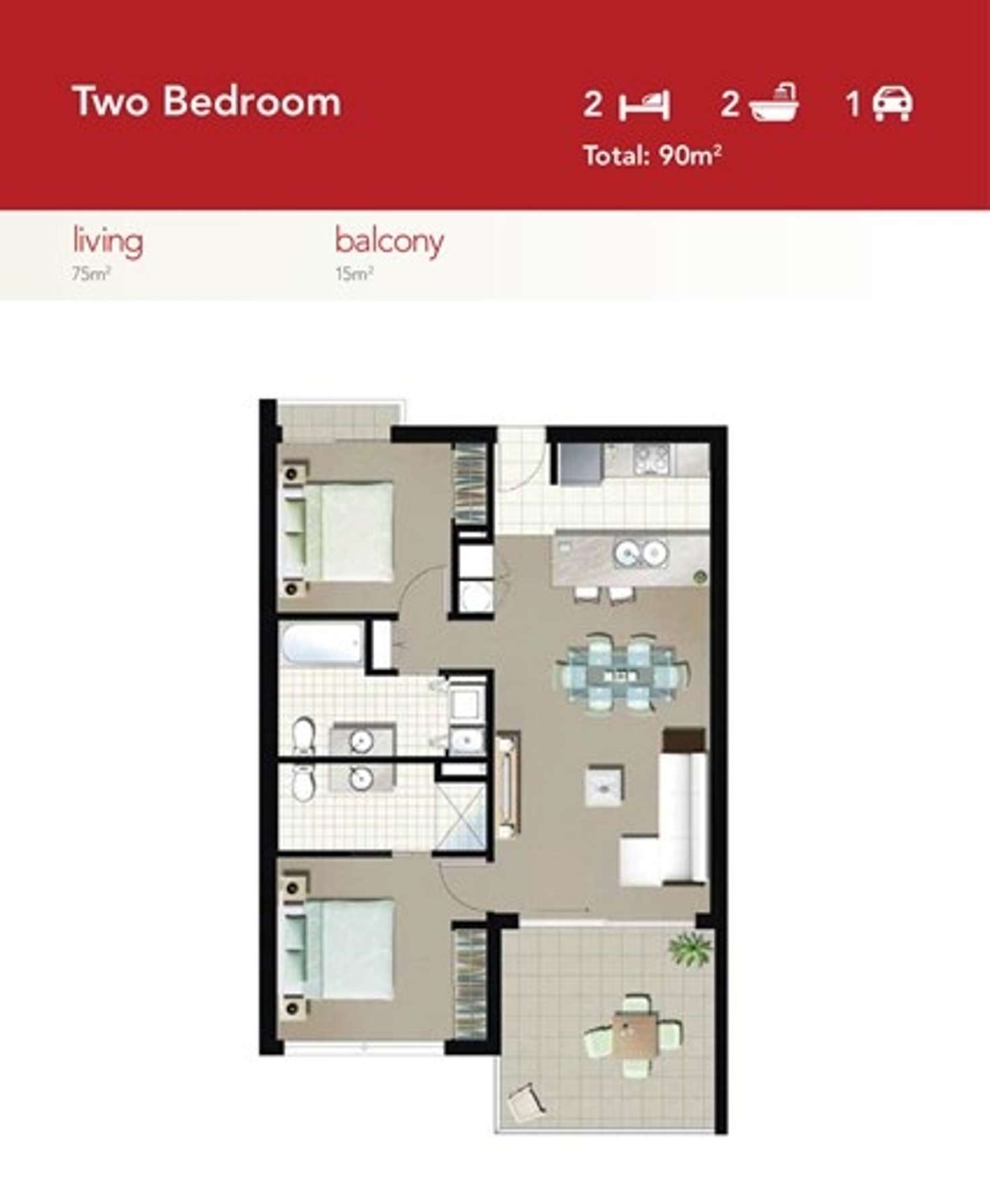 Floorplan of Homely apartment listing, 7103/7 Emporio Place, Maroochydore QLD 4558