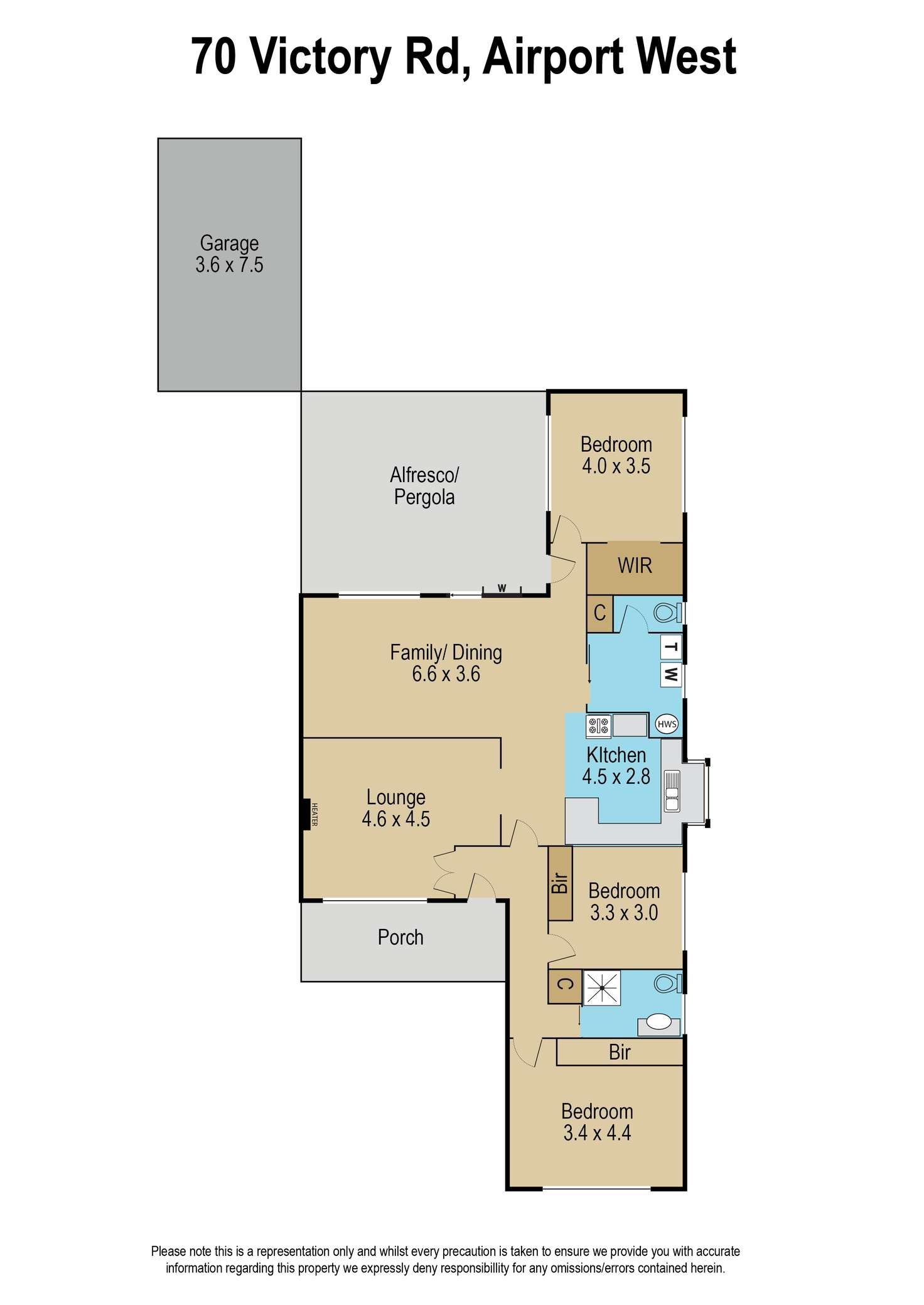Floorplan of Homely house listing, 70 Victory Road, Airport West VIC 3042