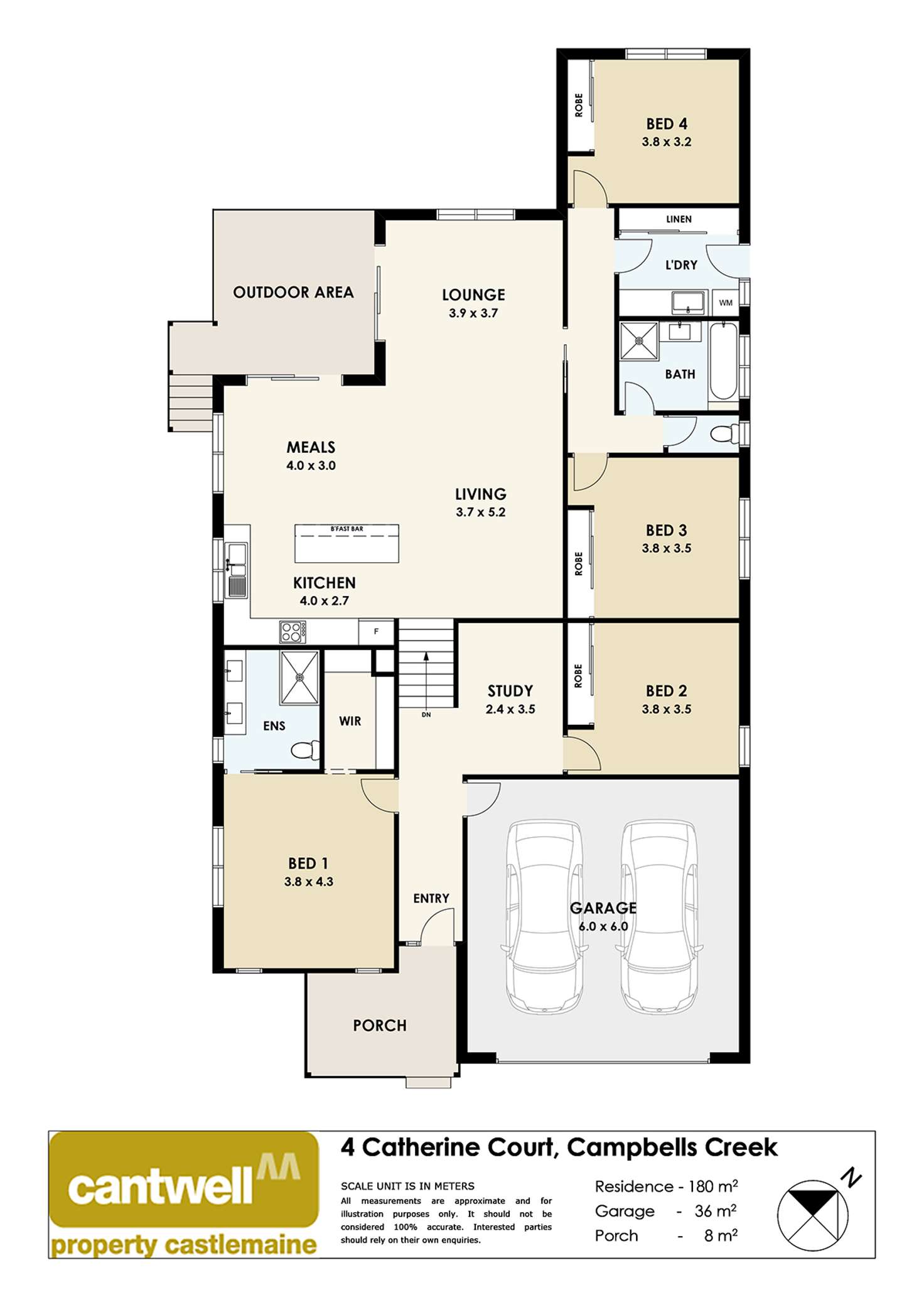 Floorplan of Homely house listing, 4 Catherine Court, Campbells Creek VIC 3451