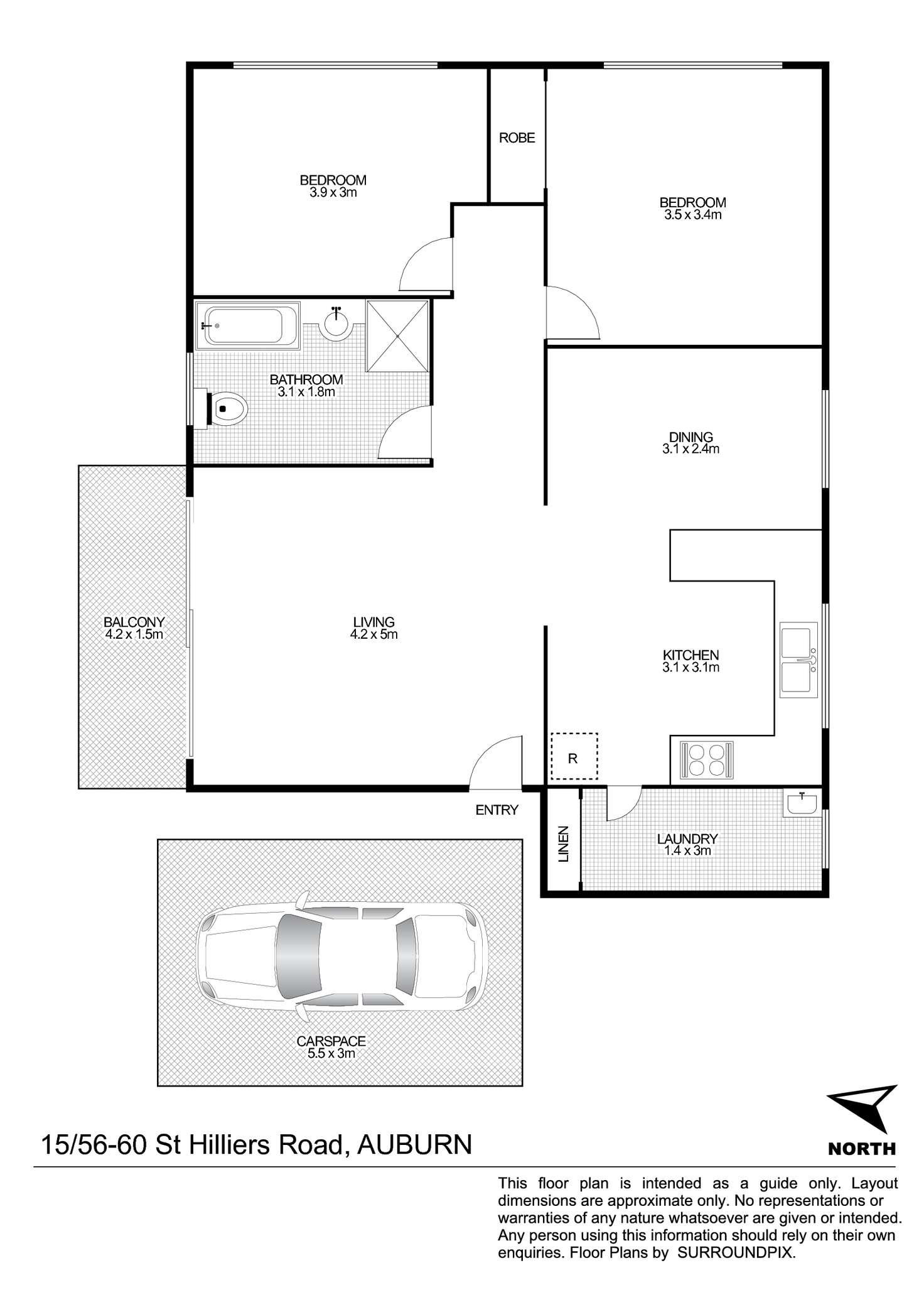 Floorplan of Homely unit listing, 56 Saint Hilliers Road, Auburn NSW 2144