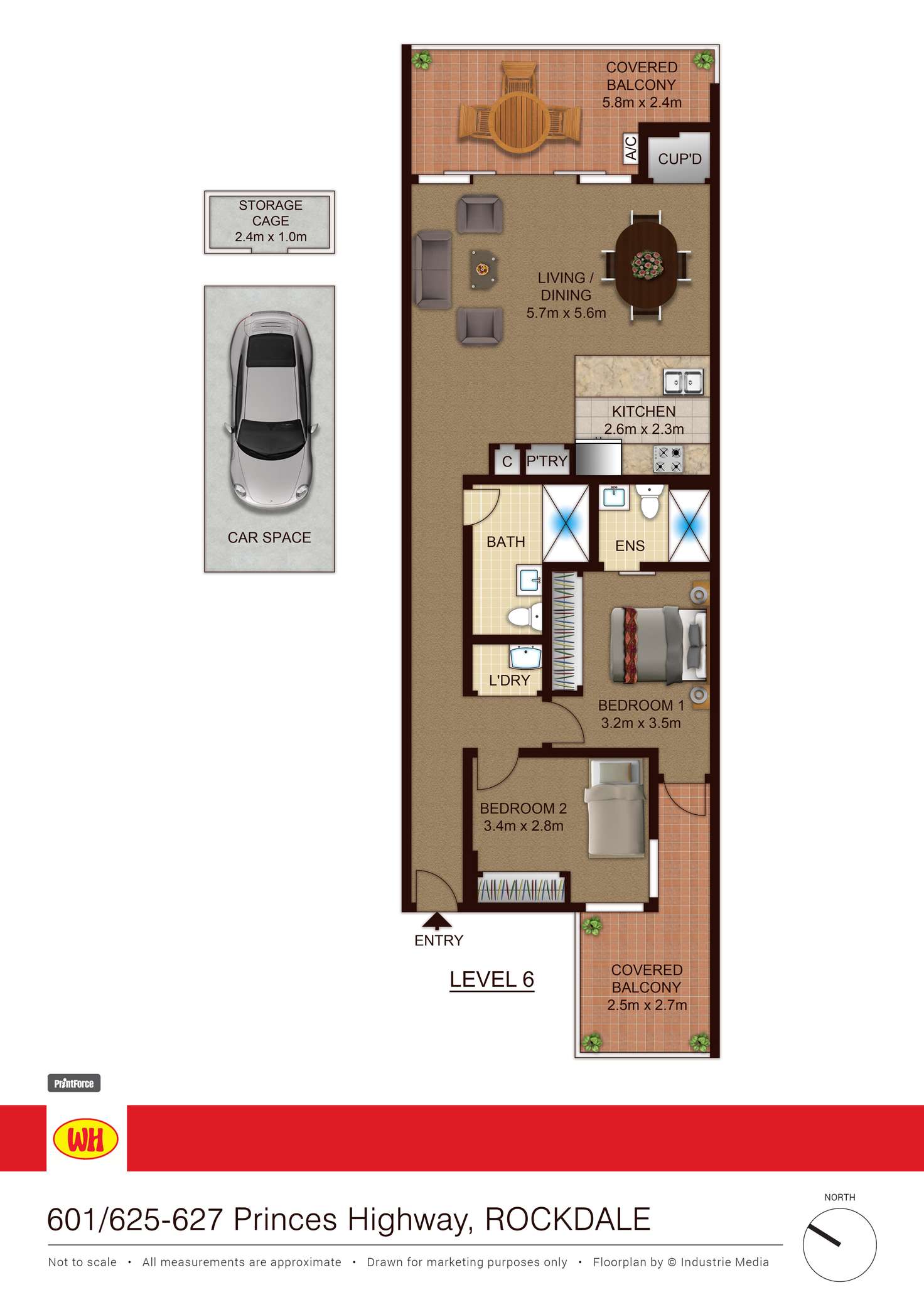 Floorplan of Homely apartment listing, 601/625-627 Princes Highway, Rockdale NSW 2216