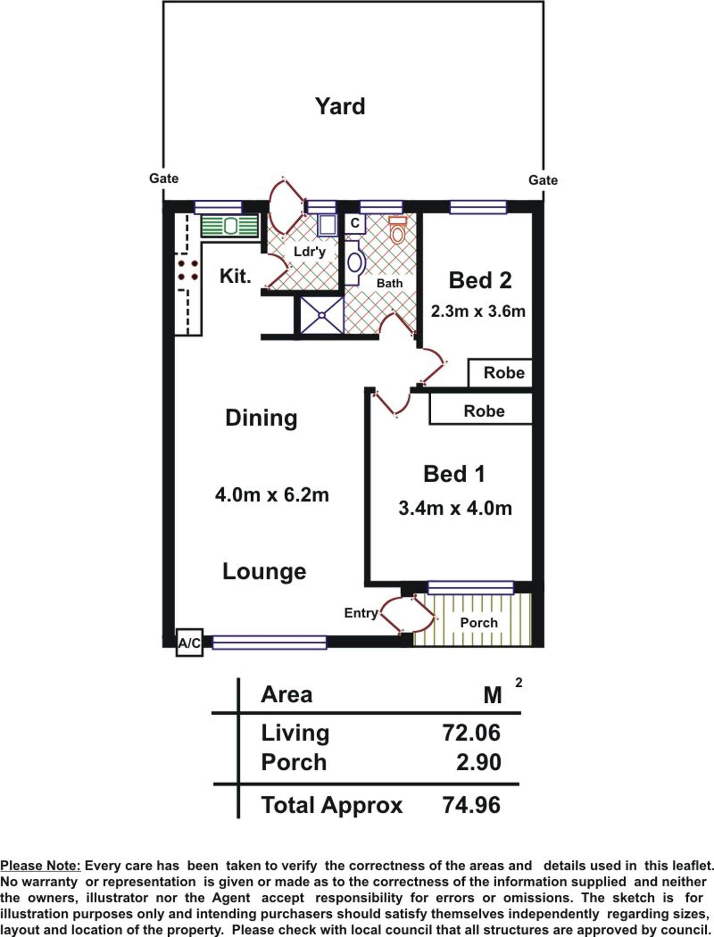 Floorplan of Homely unit listing, 3/1A Elms Avenue, Richmond SA 5033