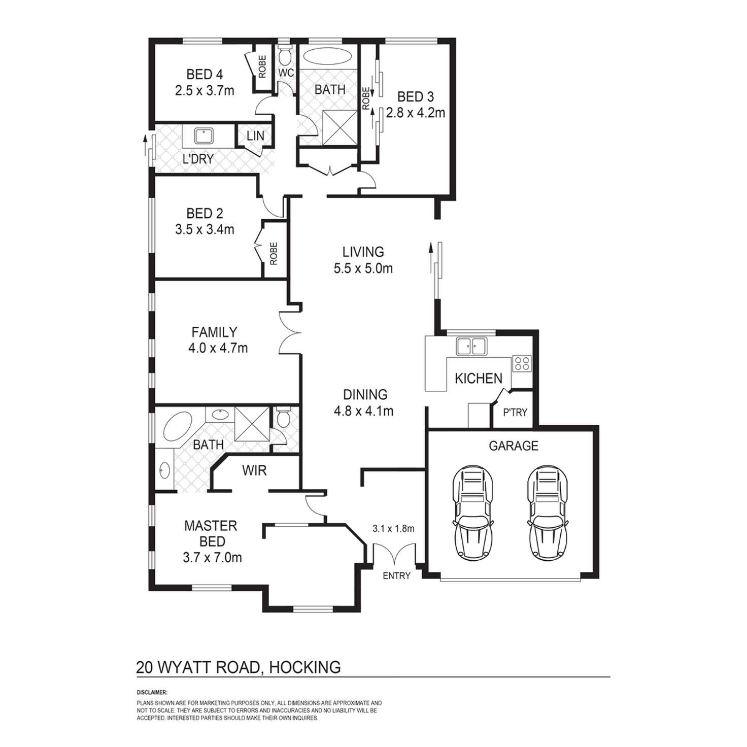 Floorplan of Homely house listing, 20 Wyatt Road, Hocking WA 6065