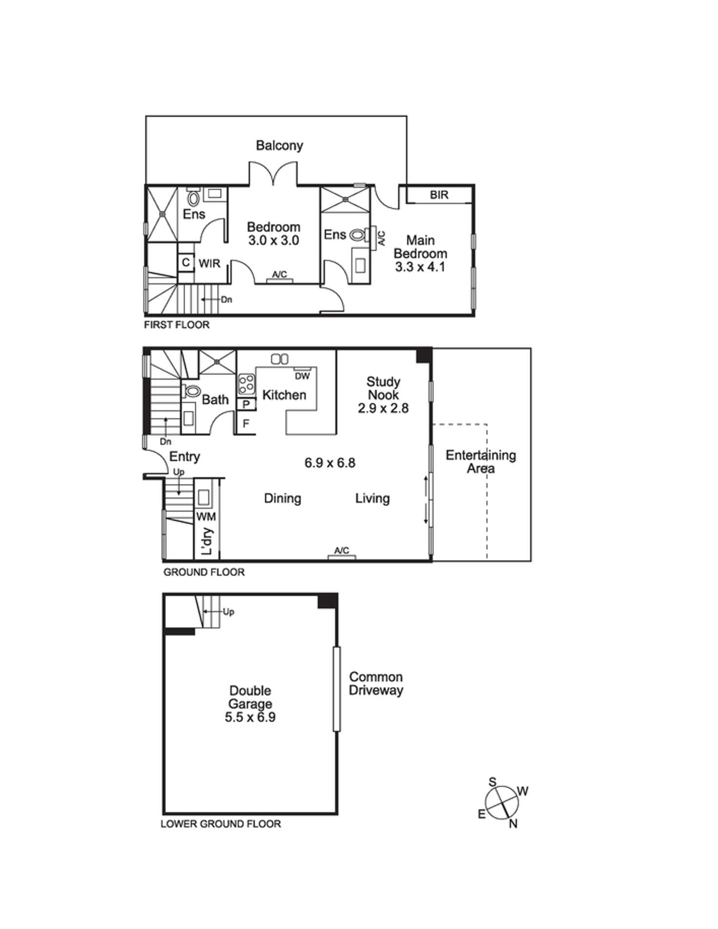 Floorplan of Homely townhouse listing, 3/452 Brunswick Road, Brunswick West VIC 3055