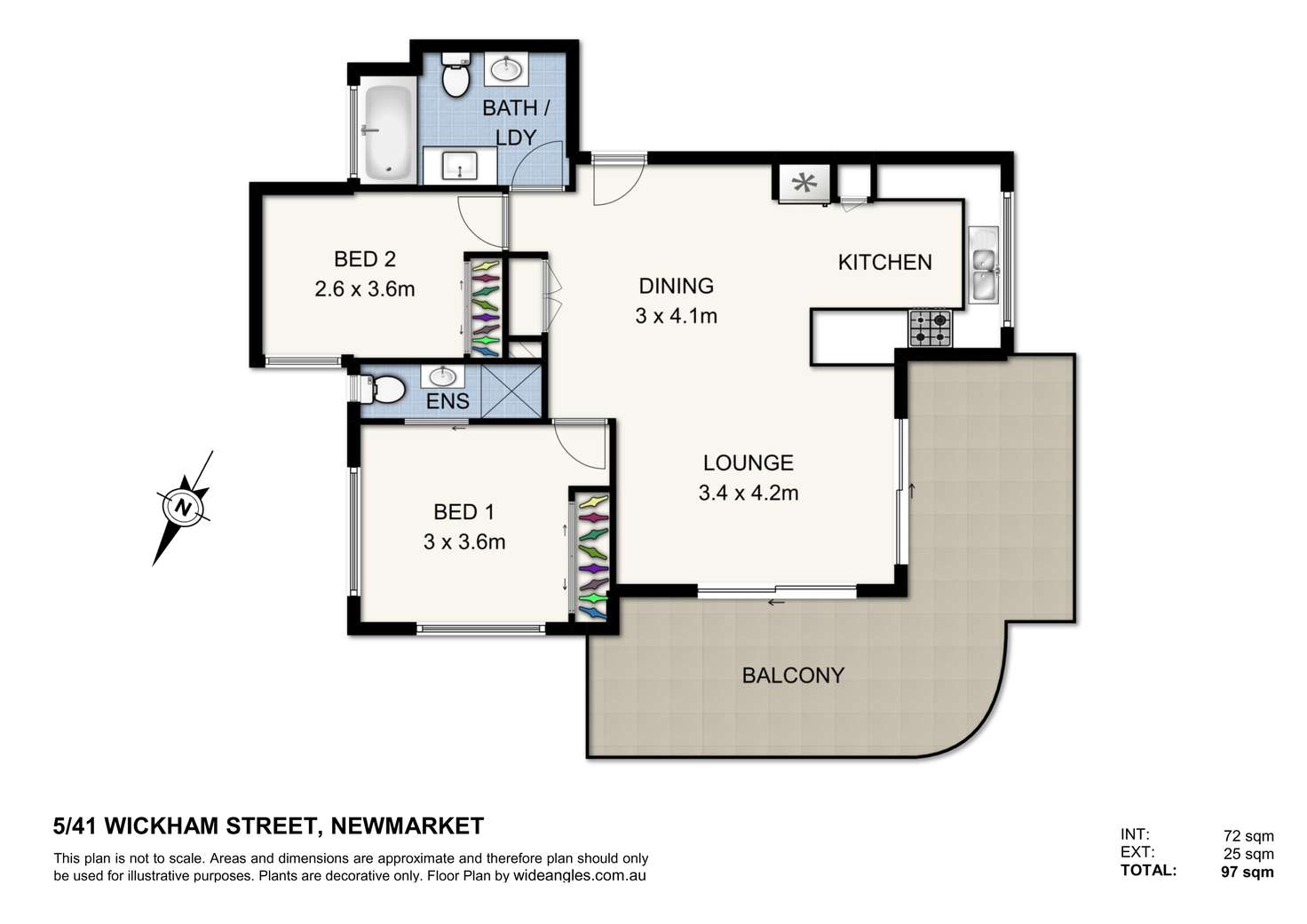 Floorplan of Homely unit listing, 5/41 WICKHAM STREET, Newmarket QLD 4051