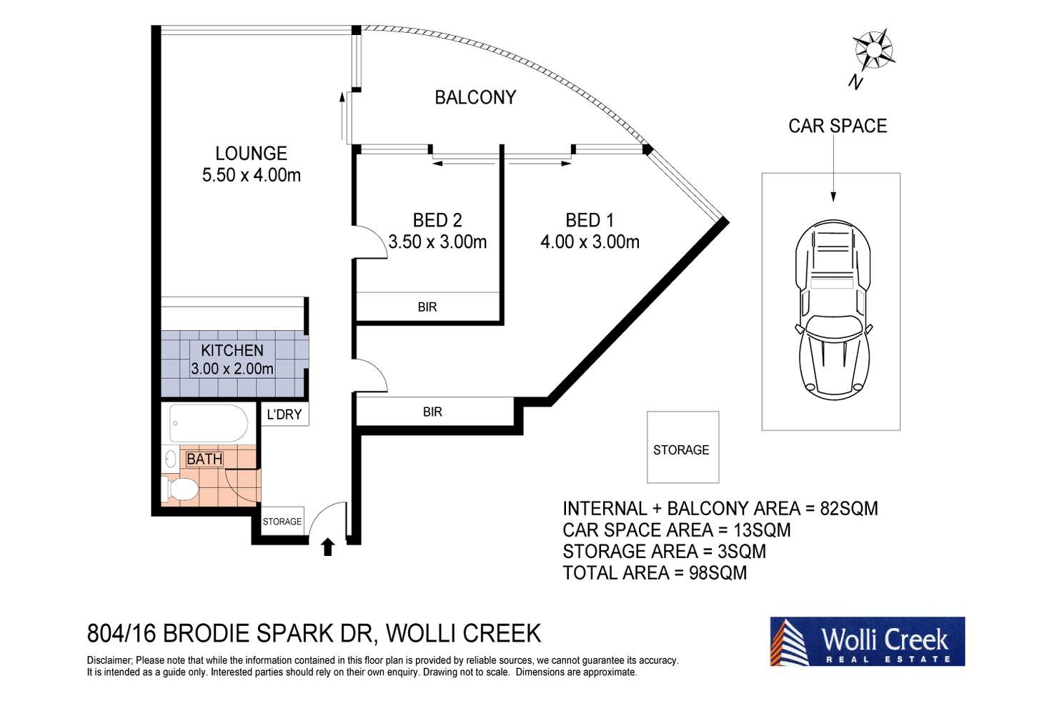 Floorplan of Homely apartment listing, 804/16 Brodie Spark Drive, Wolli Creek NSW 2205