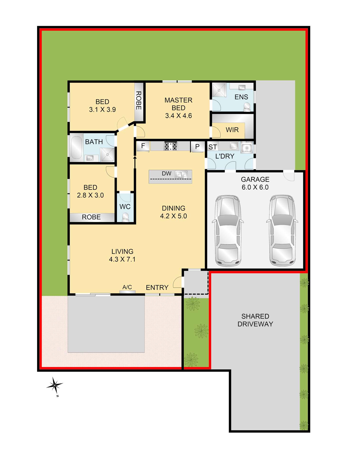 Floorplan of Homely townhouse listing, 121 Goldsworthy Road, Corio VIC 3214