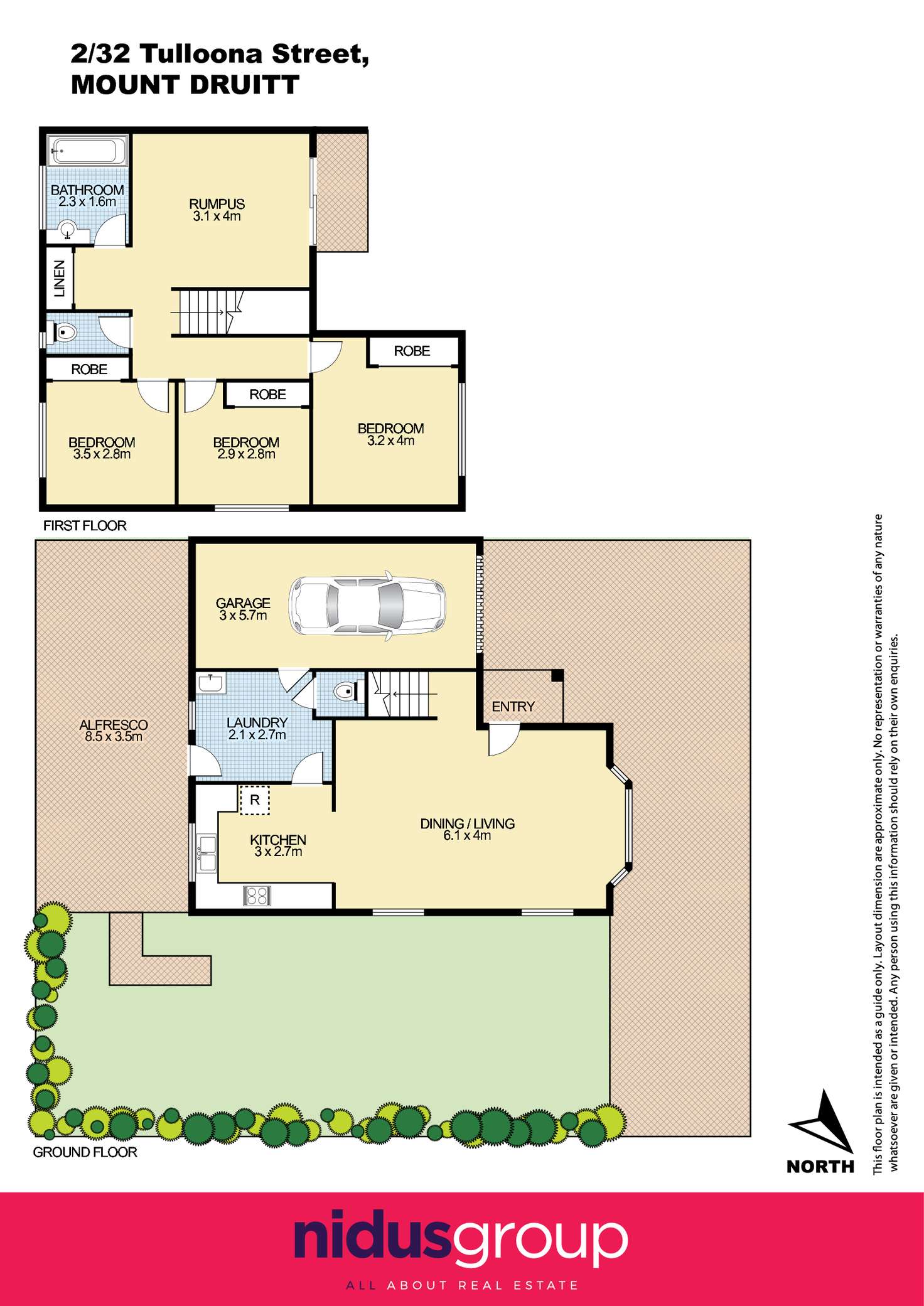 Floorplan of Homely townhouse listing, 2/32 Tulloona Street, Mount Druitt NSW 2770