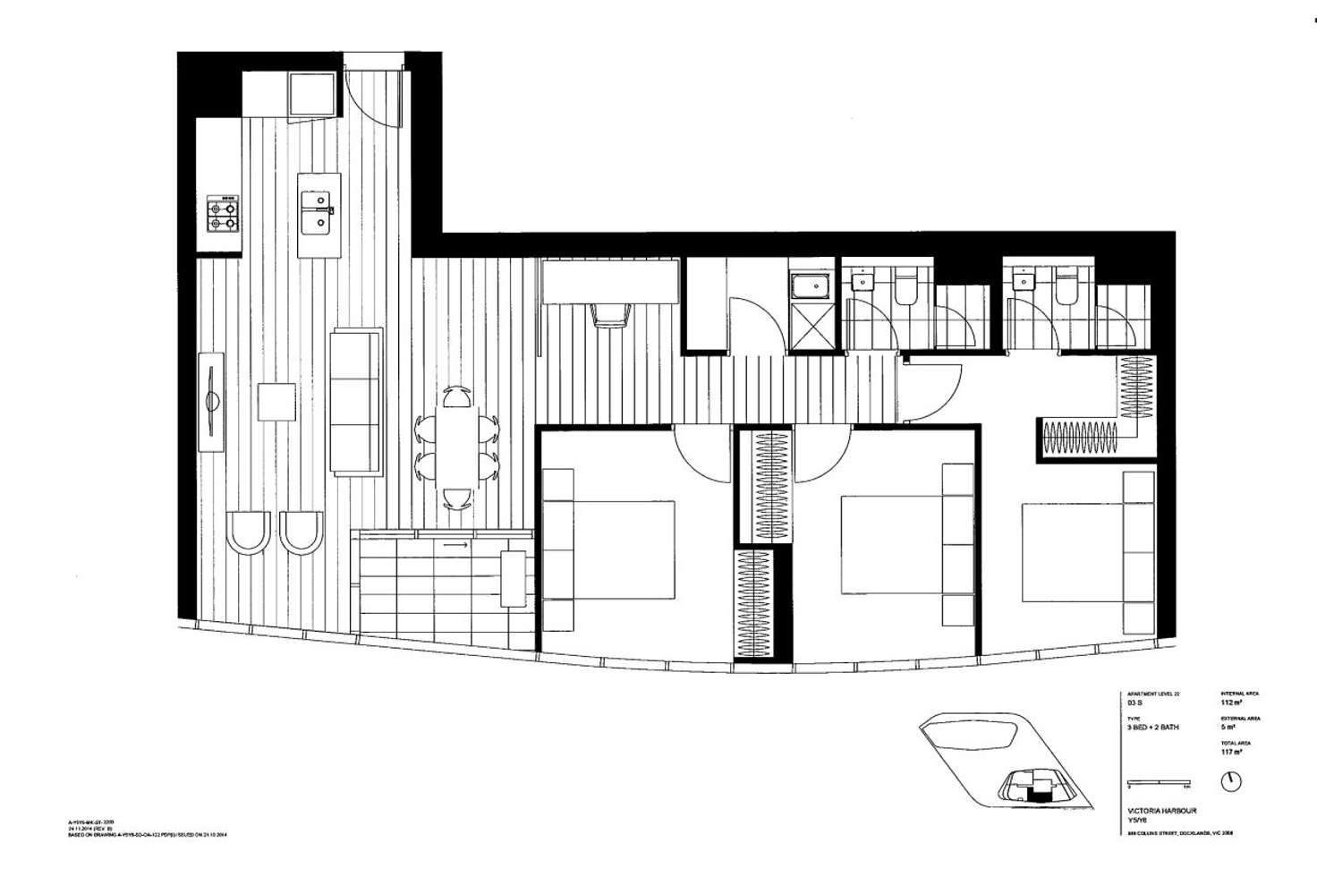 Floorplan of Homely apartment listing, 2203B/889-897 COLLINS STREET, Docklands VIC 3008