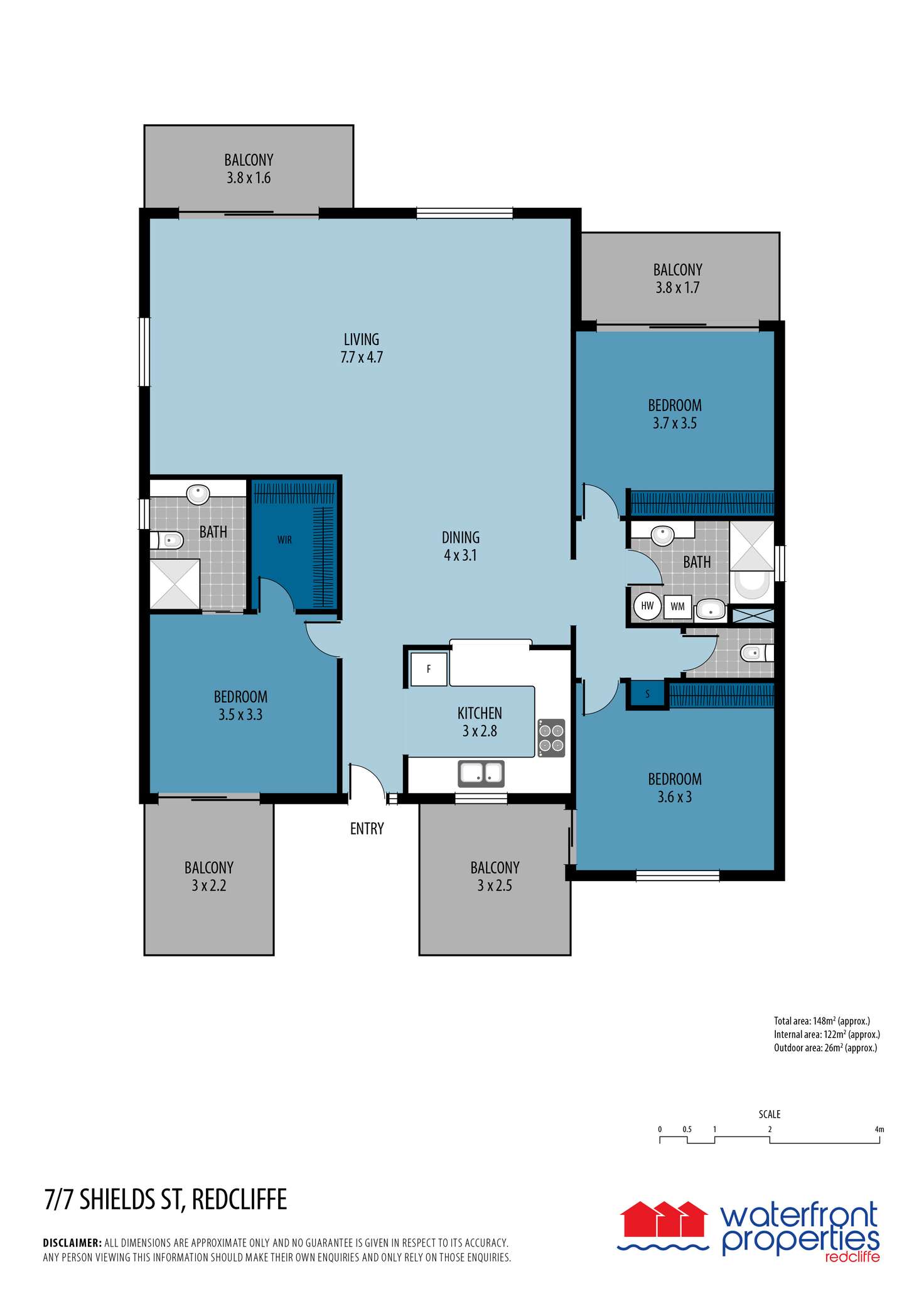 Floorplan of Homely unit listing, Unit 7/7 Shields Street, Redcliffe QLD 4020