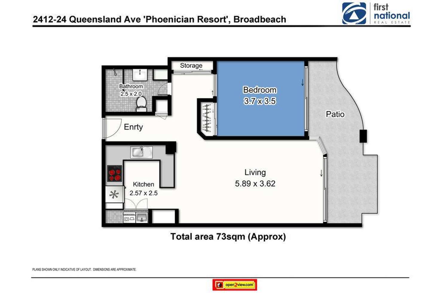Floorplan of Homely apartment listing, 2412/24-26 Queensland Avenue, Broadbeach QLD 4218