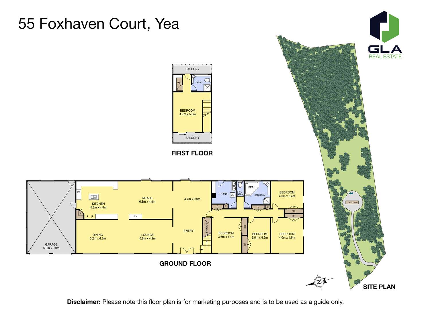 Floorplan of Homely acreageSemiRural listing, 55 Foxhaven Court, Yea VIC 3717
