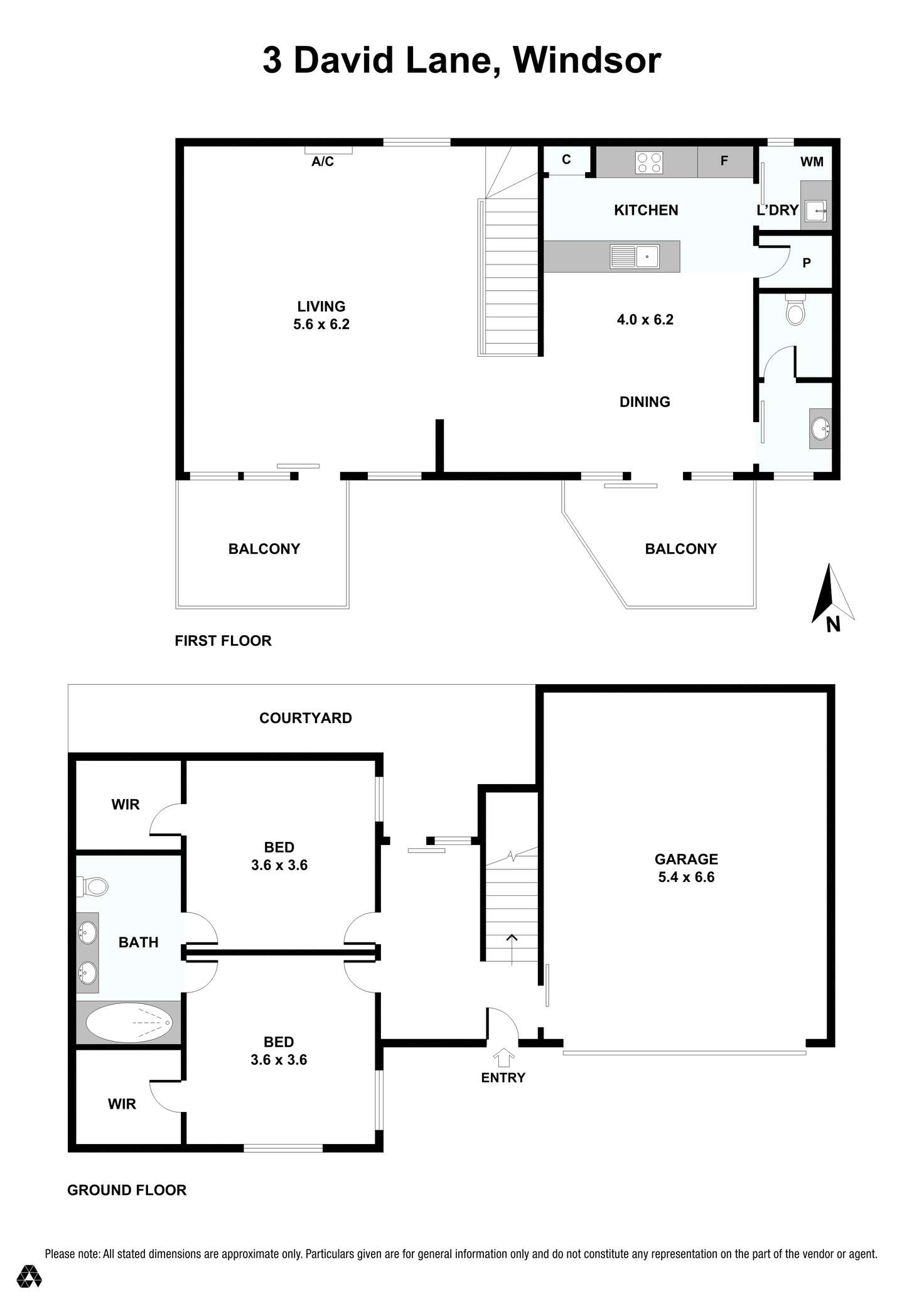 Floorplan of Homely townhouse listing, 3 David Lane, Windsor VIC 3181