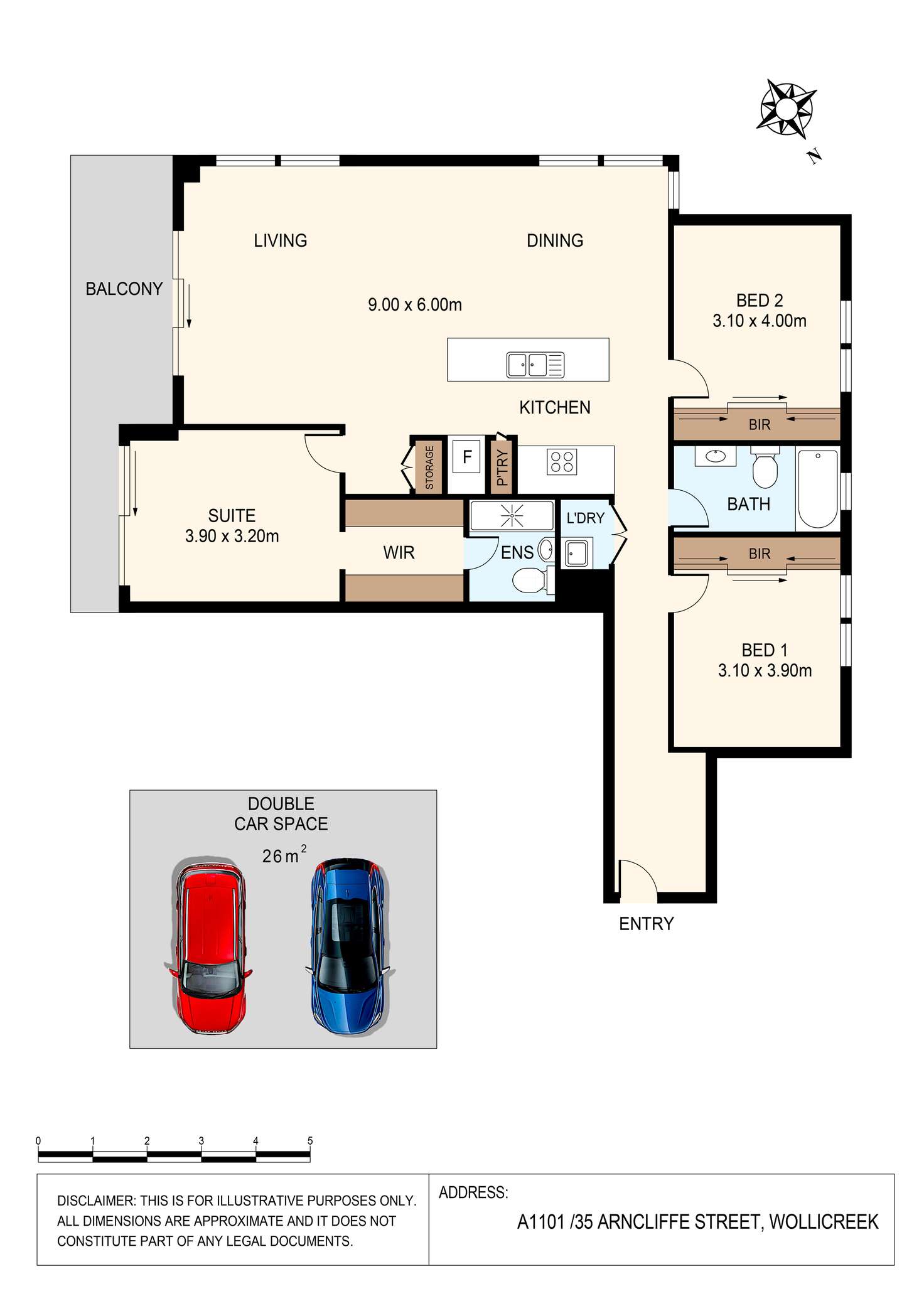 Floorplan of Homely apartment listing, A1101/35 Arncliffe Street, Wolli Creek NSW 2205