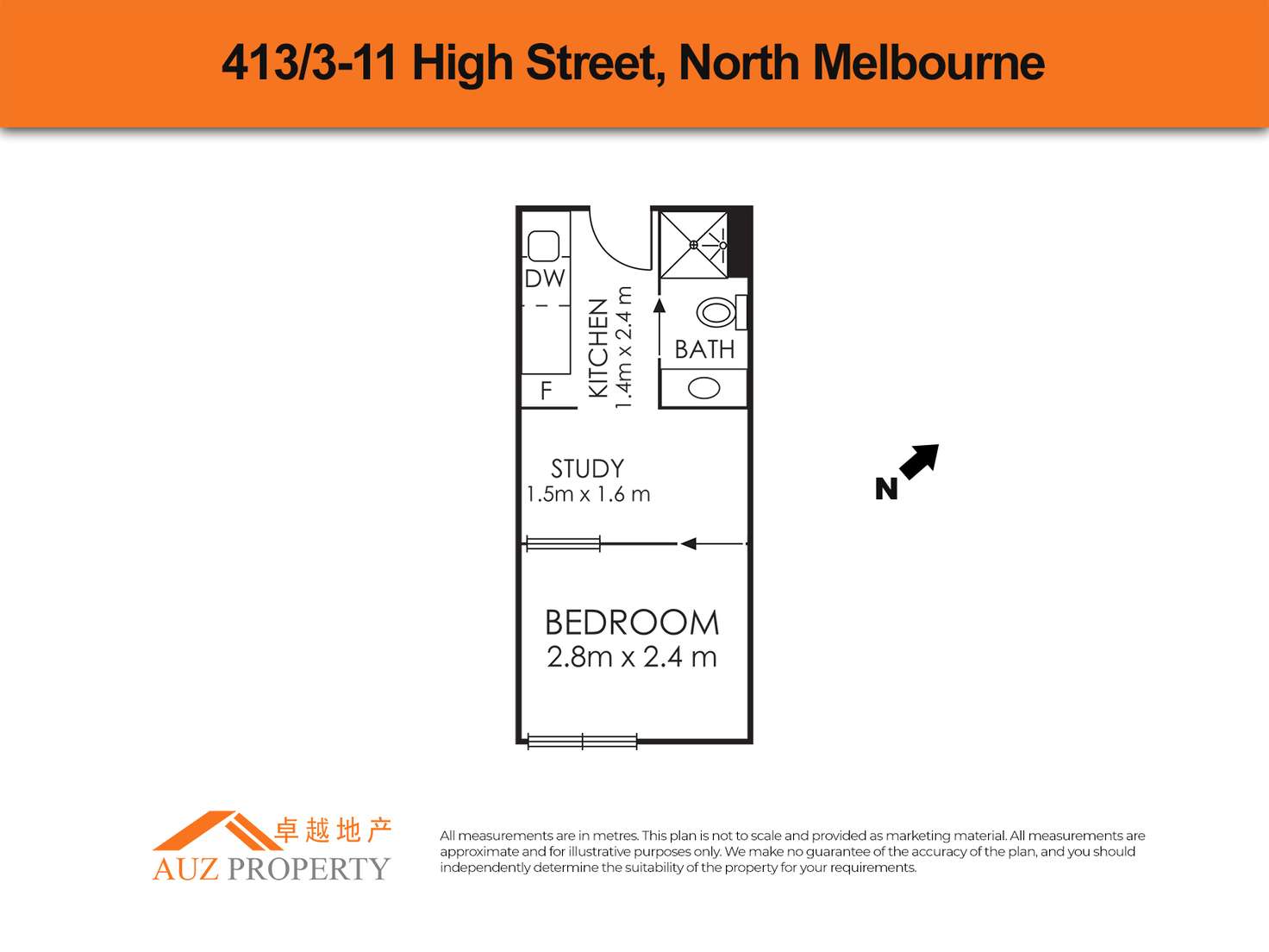 Floorplan of Homely studio listing, 220/3-11 High Street, North Melbourne VIC 3051