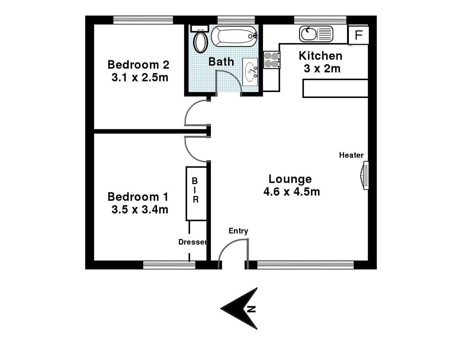 Floorplan of Homely unit listing, 7/13 Burbank Avenue, Bedford Park SA 5042