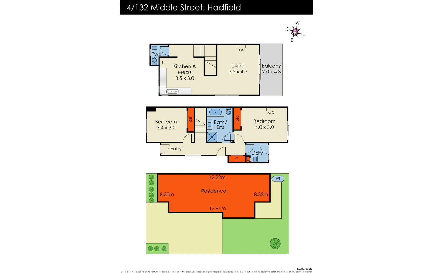 Floorplan of Homely townhouse listing, 4/132 Middle Street, Hadfield VIC 3046