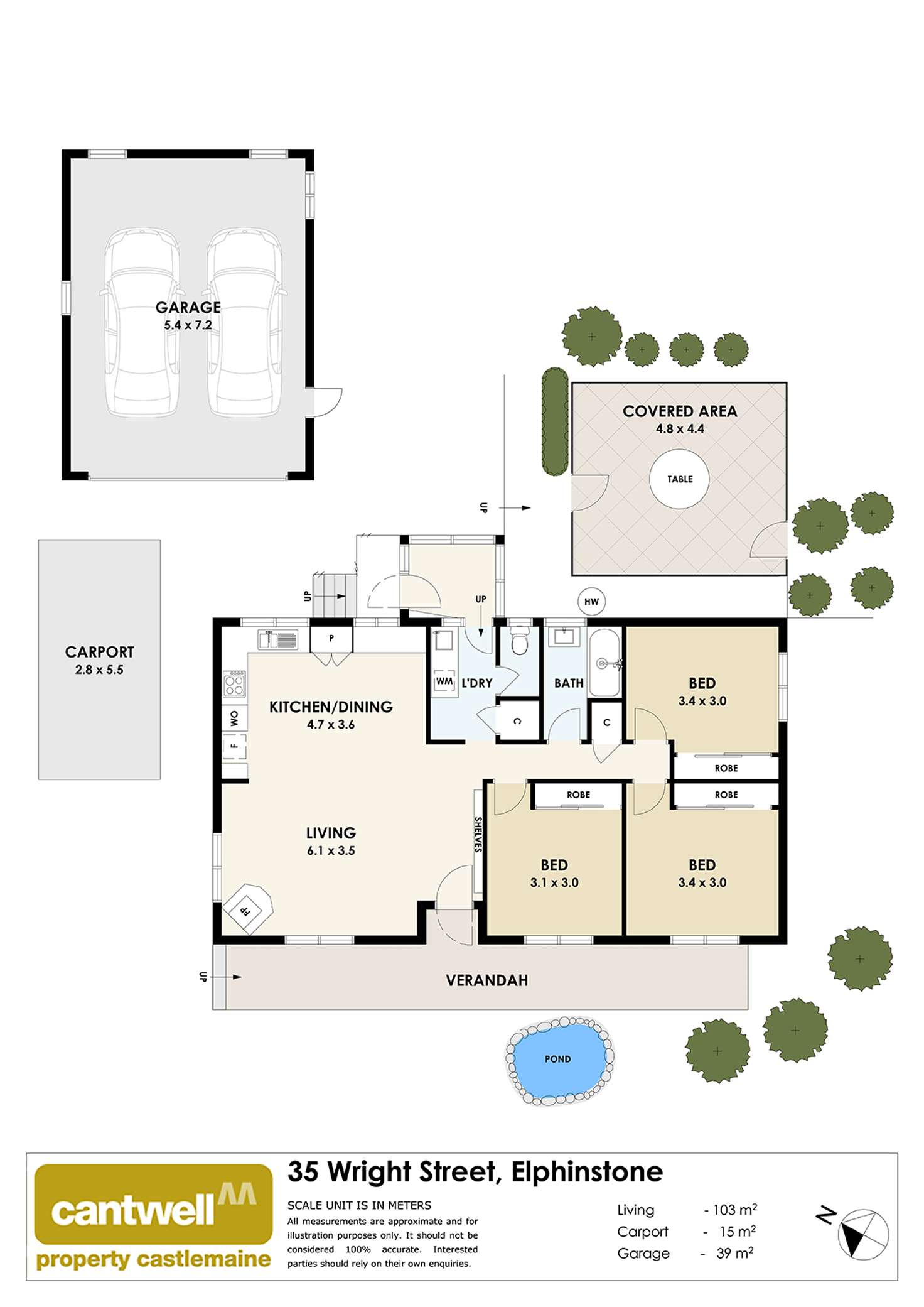 Floorplan of Homely house listing, 35 Wright Street, Elphinstone VIC 3448
