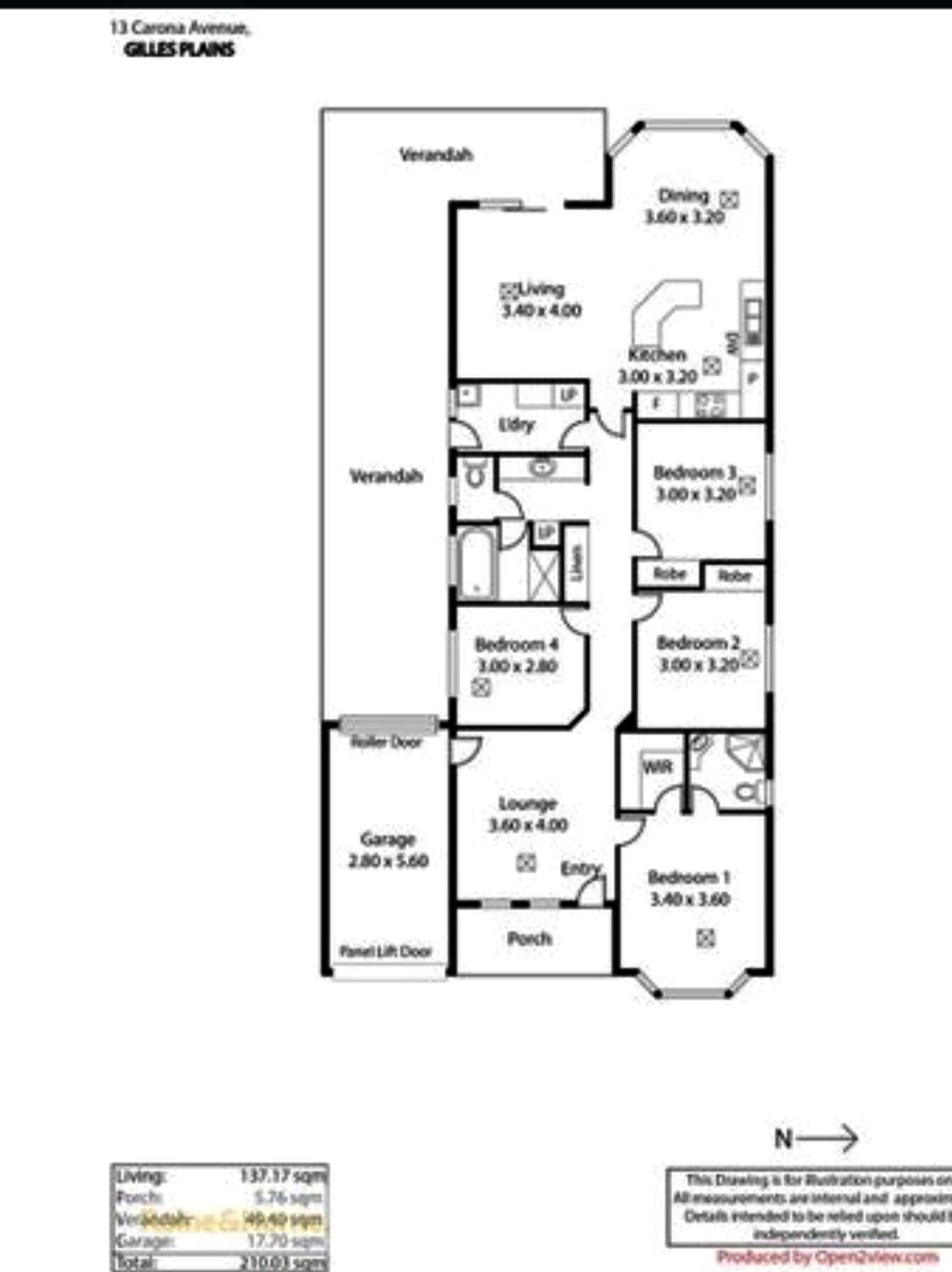 Floorplan of Homely house listing, 13 carona avenue, Gilles Plains SA 5086