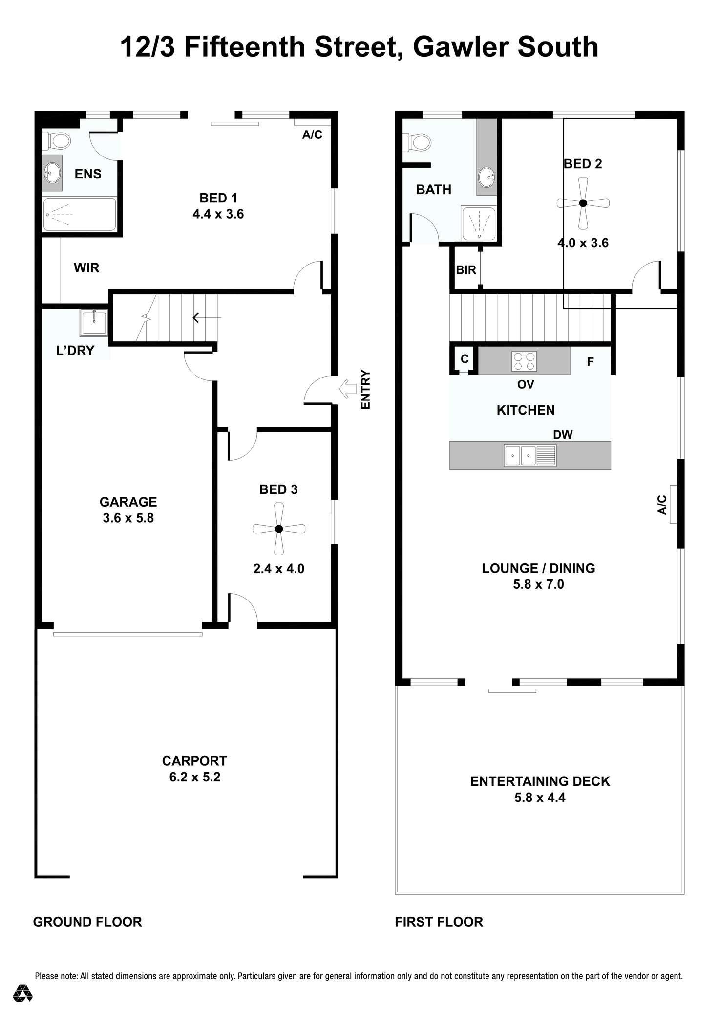 Floorplan of Homely townhouse listing, 12/3 Fifteenth Street, Gawler South SA 5118