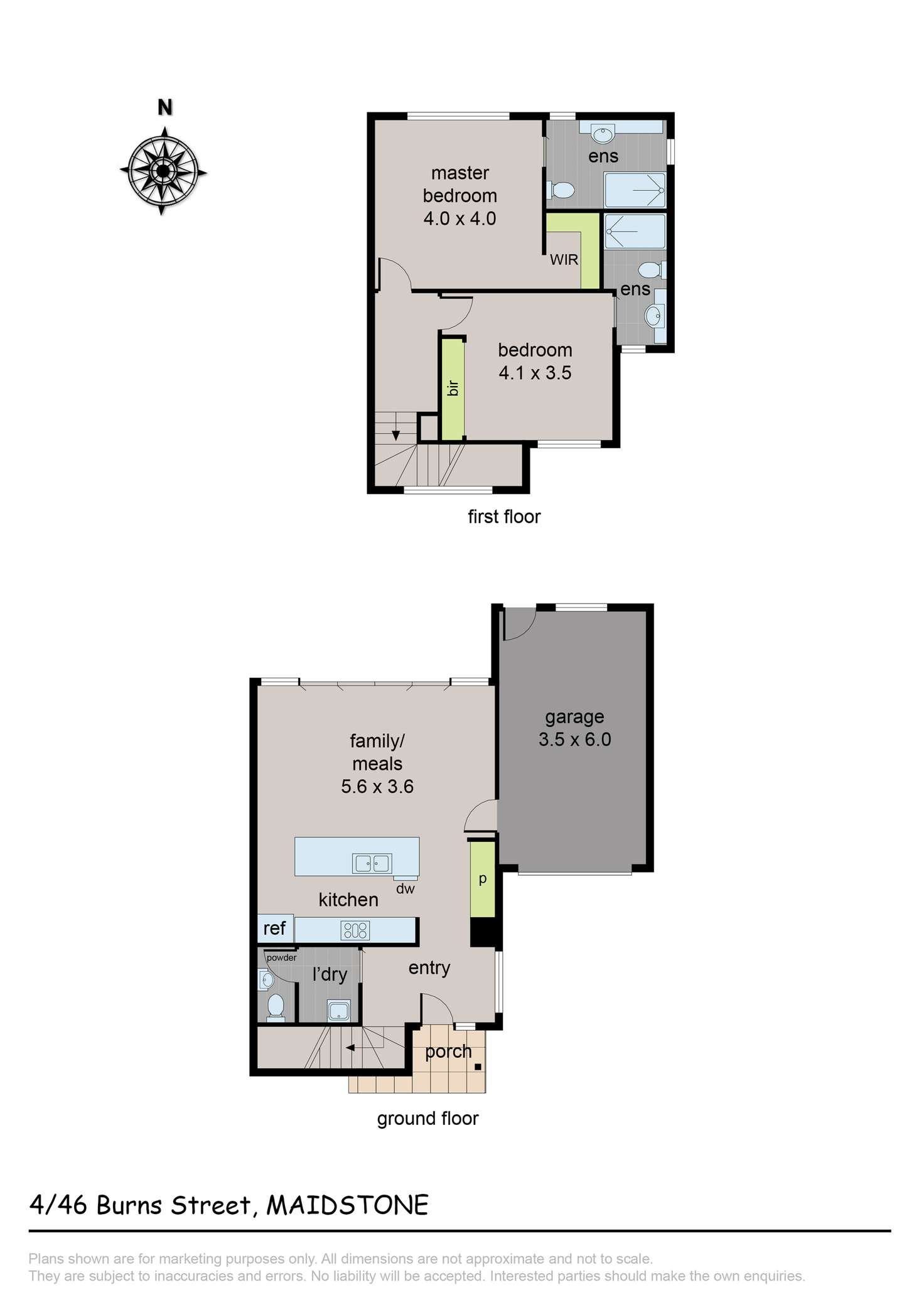 Floorplan of Homely townhouse listing, 4/46 Burns Street, Maidstone VIC 3012