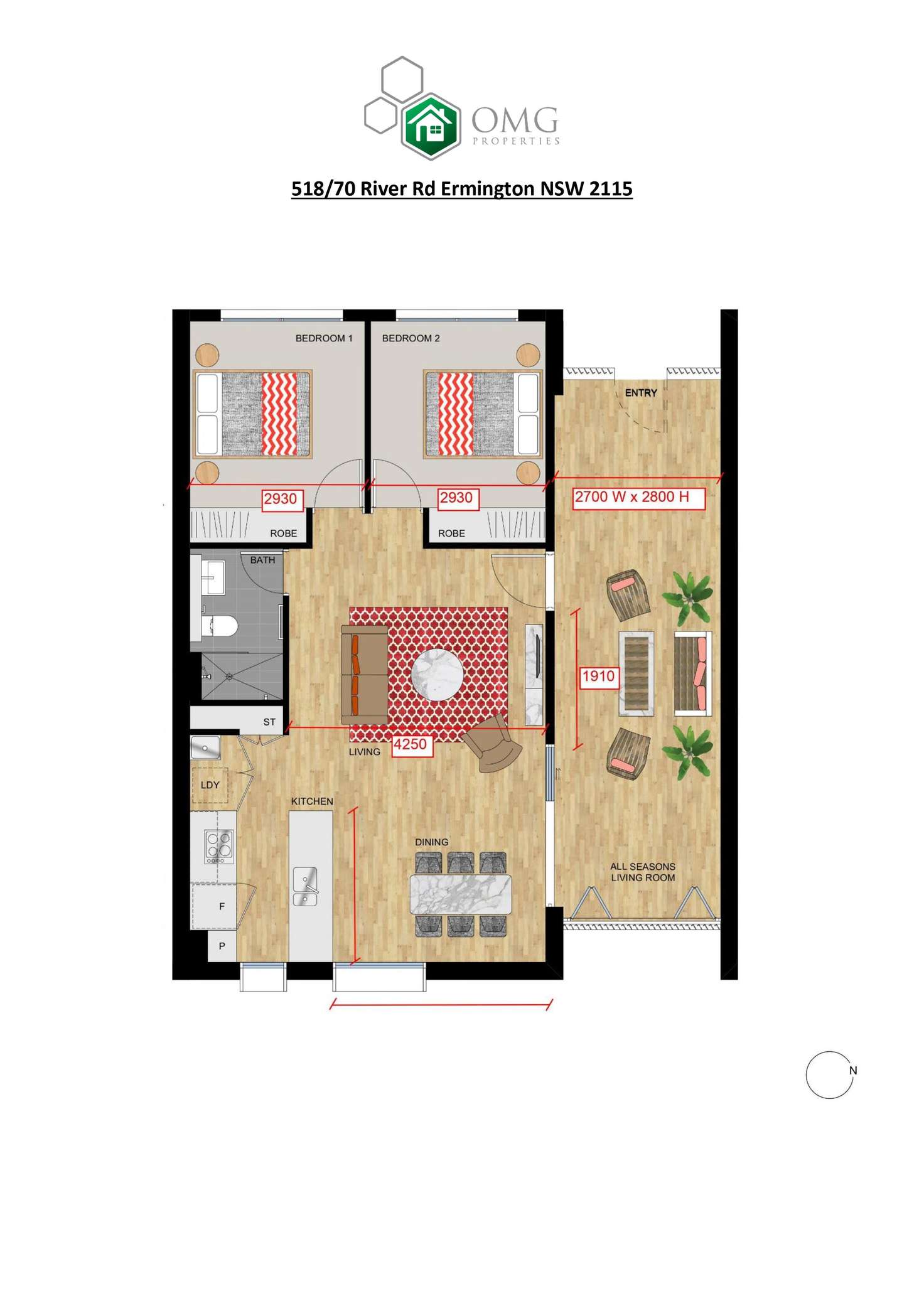 Floorplan of Homely apartment listing, 518/64-72 River Road, Ermington NSW 2115