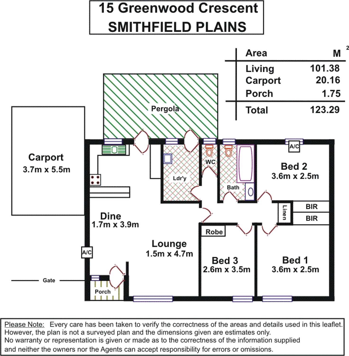 Floorplan of Homely house listing, 15 GREENWOOD CRESCENT, Smithfield Plains SA 5114