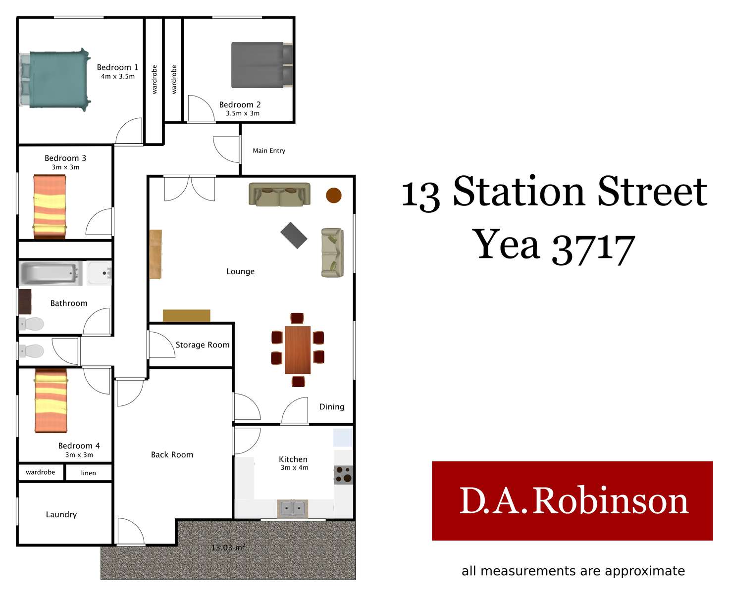 Floorplan of Homely house listing, 13 Station Street, Yea VIC 3717