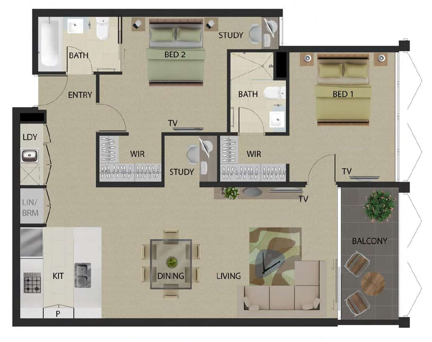 Floorplan of Homely apartment listing, 202/31 Longland Street, Newstead QLD 4006