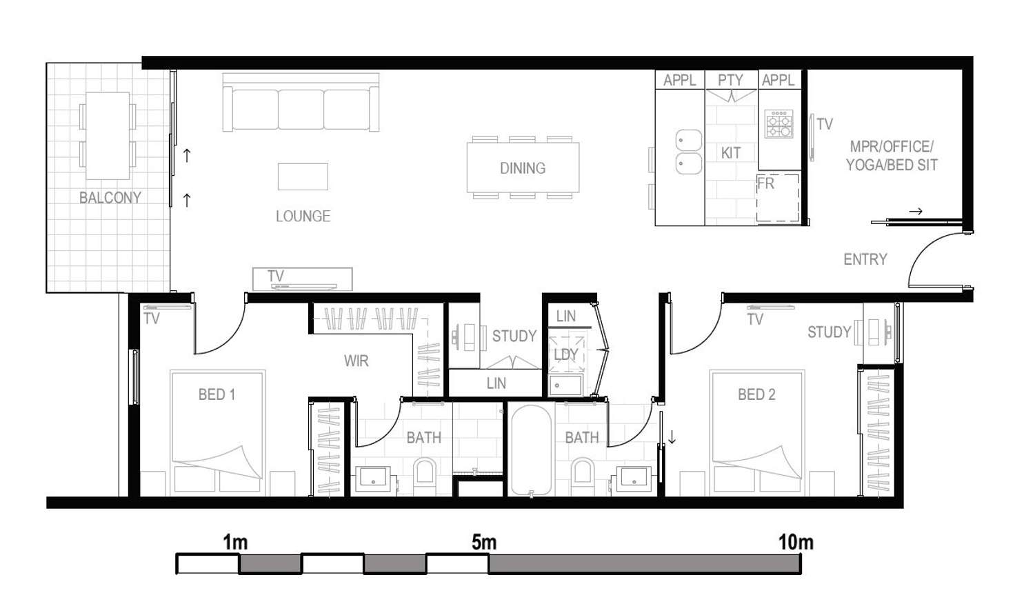 Floorplan of Homely apartment listing, 201/60 Doggett Street, Newstead QLD 4006