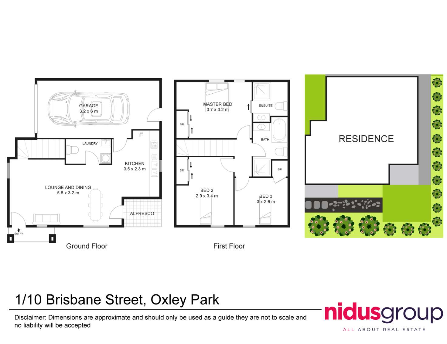 Floorplan of Homely townhouse listing, 1/10 Brisbane St, Oxley Park NSW 2760