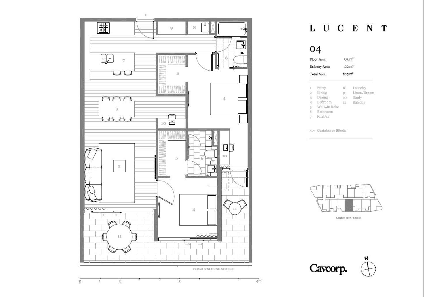Floorplan of Homely apartment listing, 204/18 Longland Street, Newstead QLD 4006