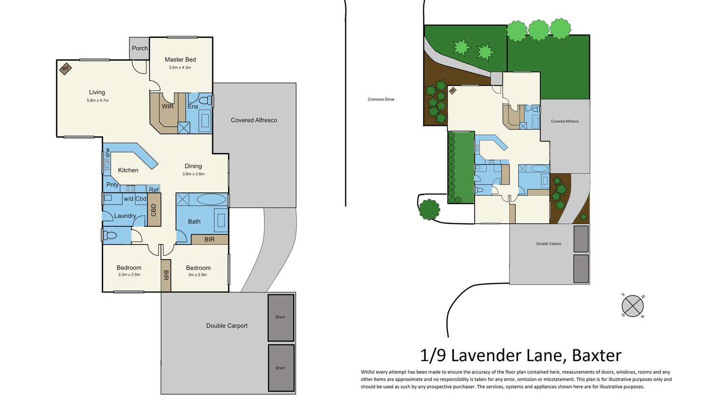 Floorplan of Homely unit listing, 1/9 Lavender Lane, Baxter VIC 3911