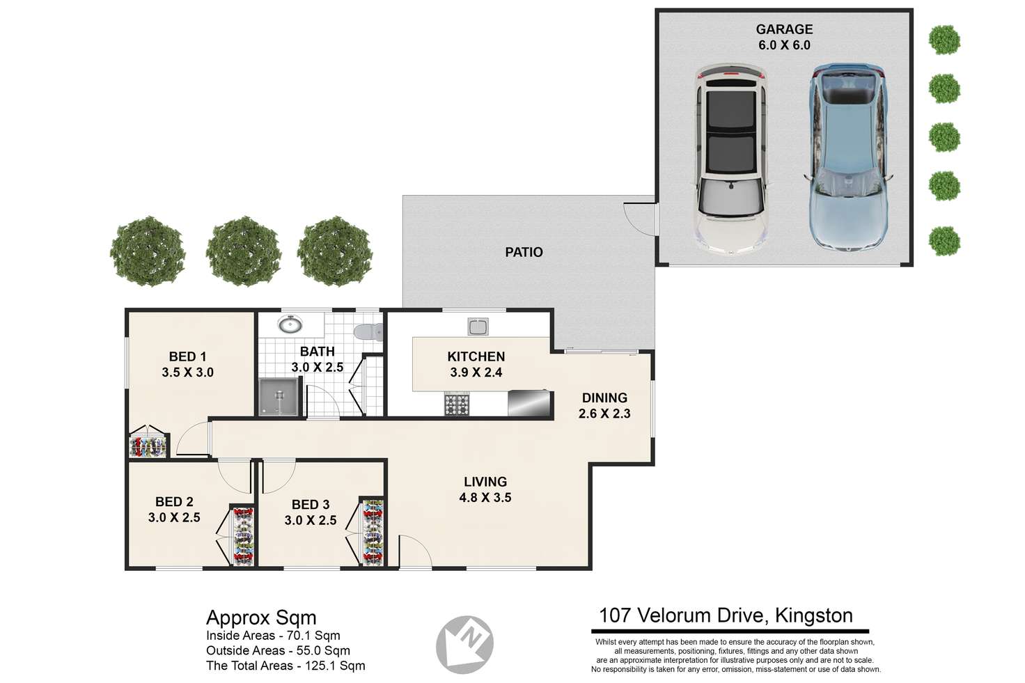 Floorplan of Homely house listing, 107 Velorum Dr, Kingston QLD 4114