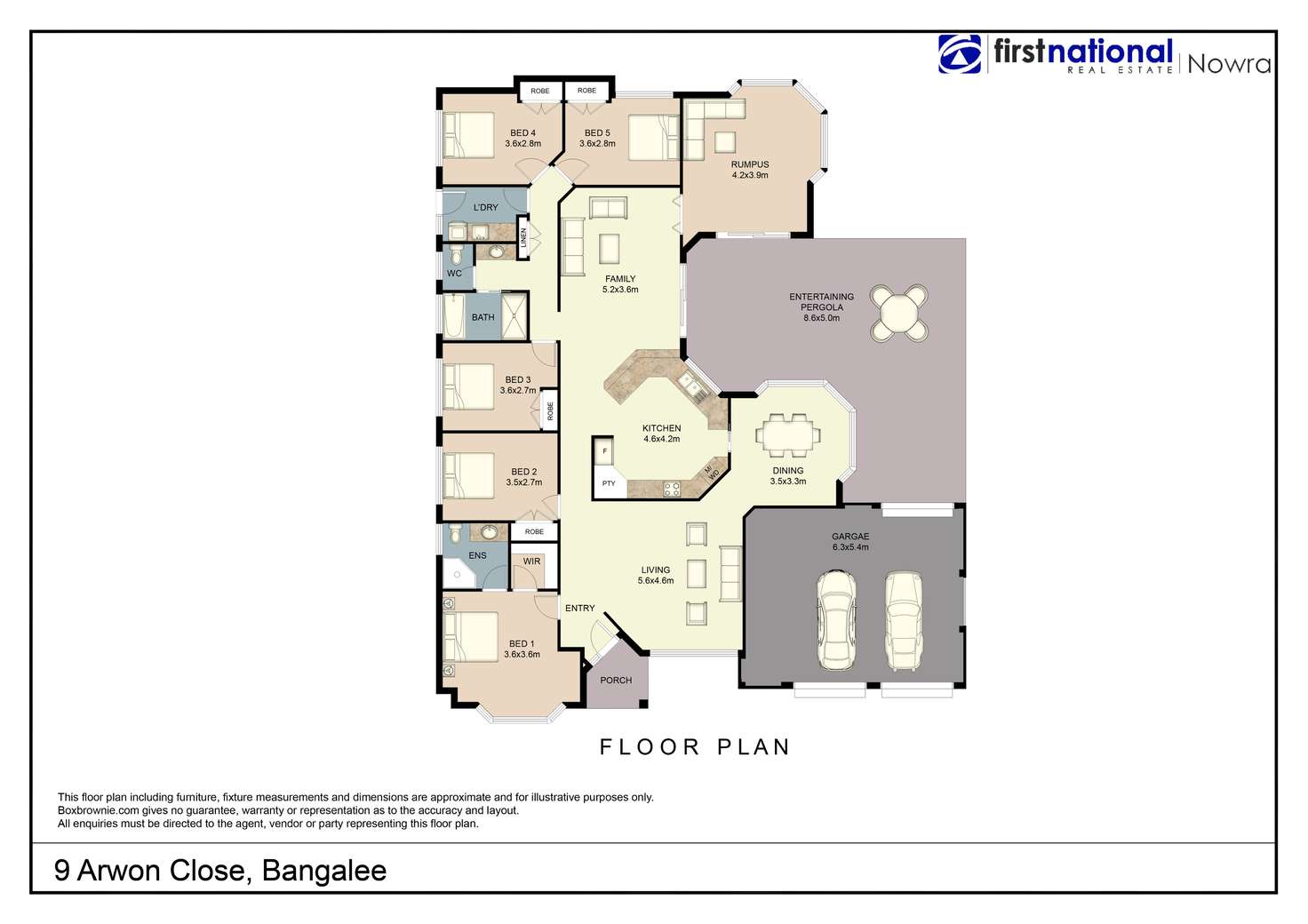 Floorplan of Homely house listing, 9 Arwon Close, Bangalee NSW 2541
