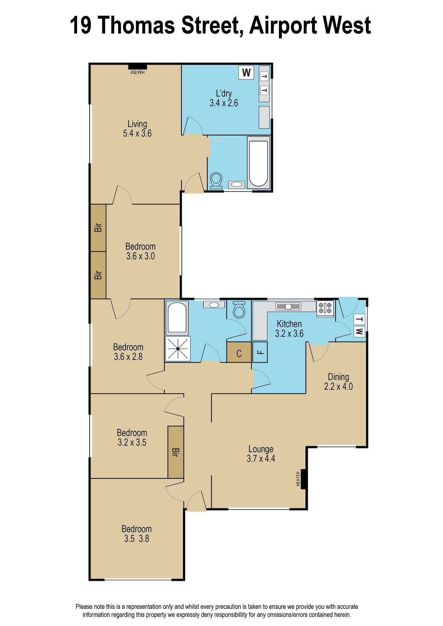 Floorplan of Homely house listing, 19 Thomas Street, Airport West VIC 3042