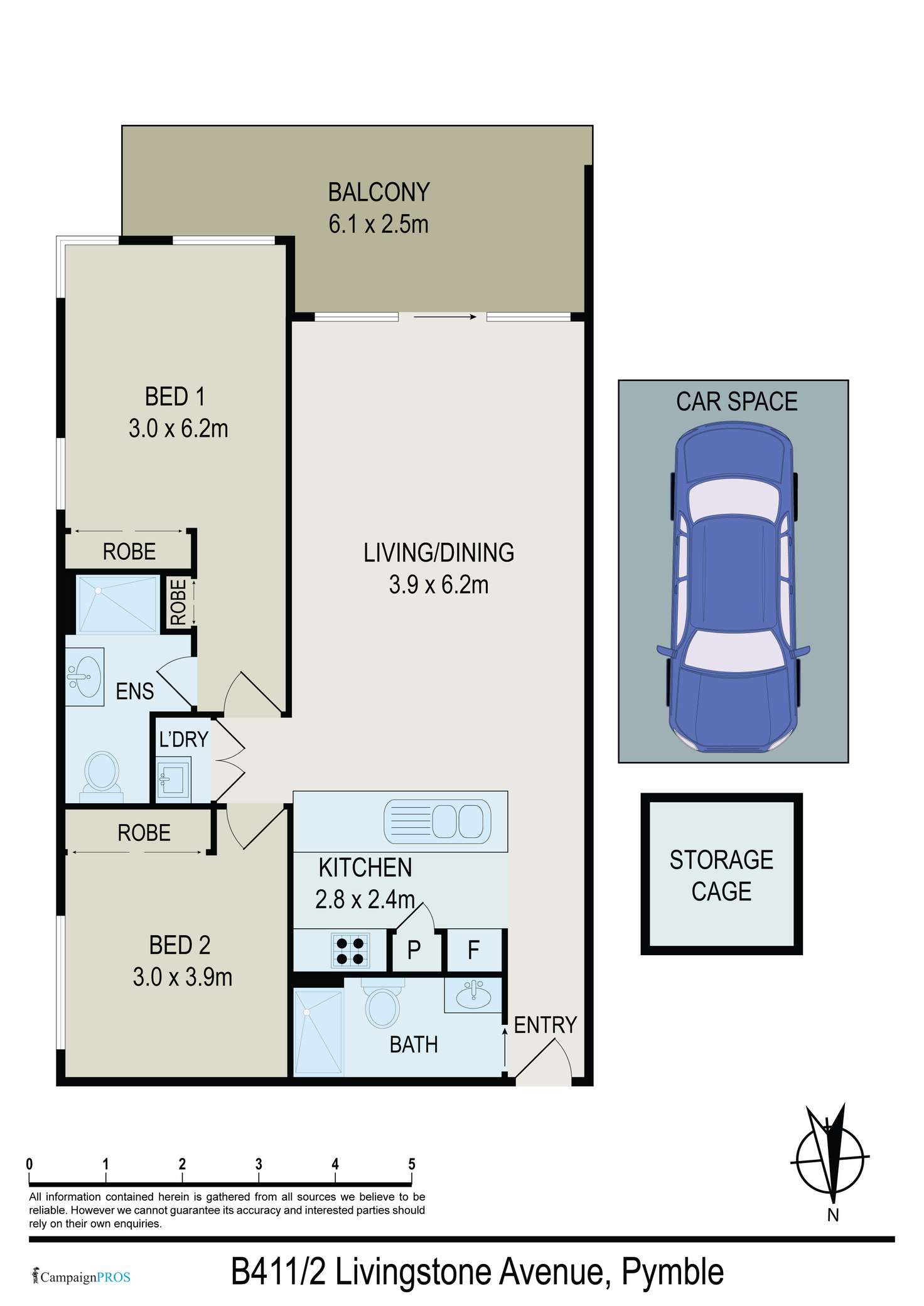 Floorplan of Homely apartment listing, 2 Livingstone Ave, Pymble NSW 2073