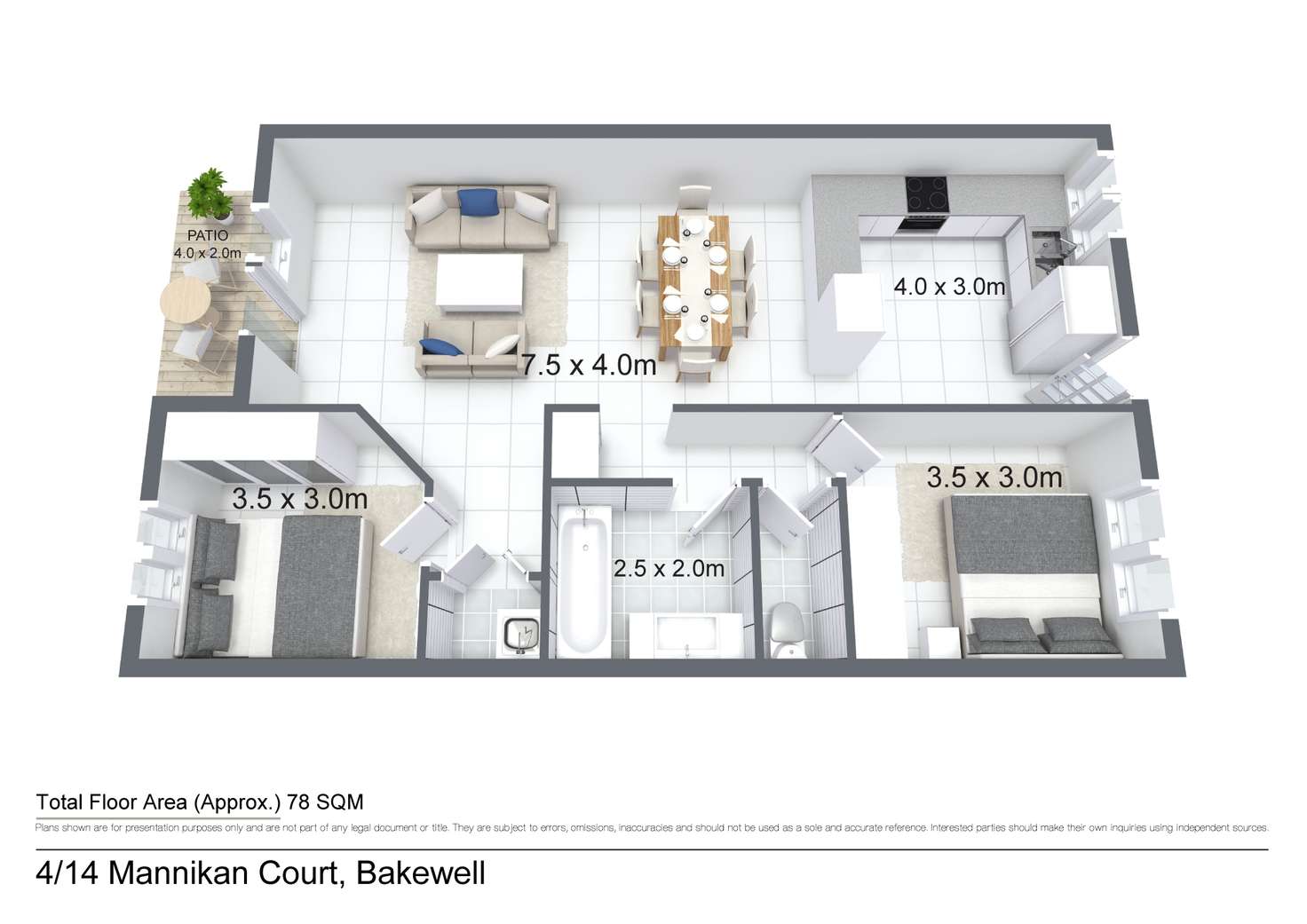 Floorplan of Homely unit listing, 4/14 Mannikan Court, Bakewell NT 832